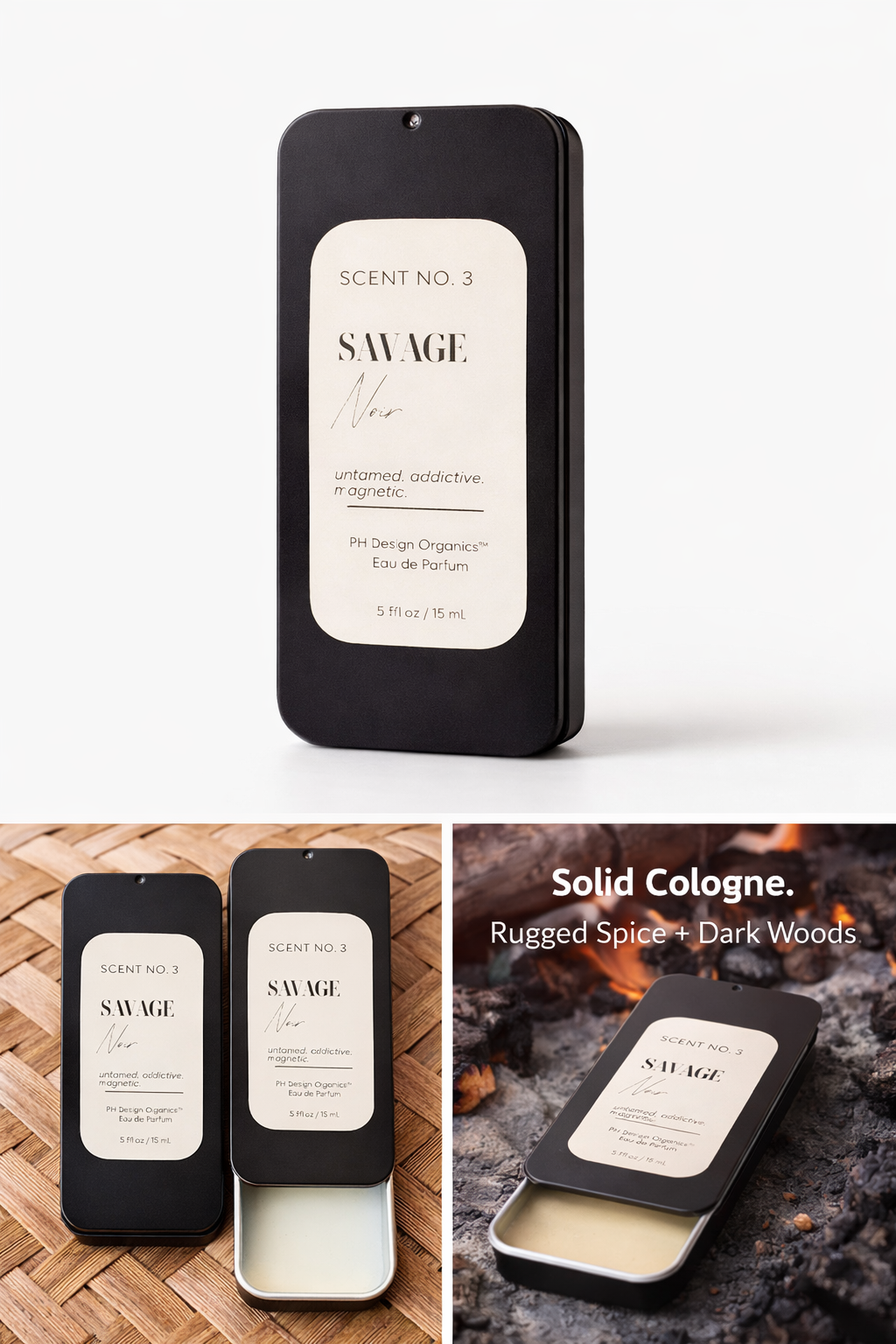 Solid Cologne | Skin-Close Fragrance Balm | Clean, Lasting Scent | PH Design Organics