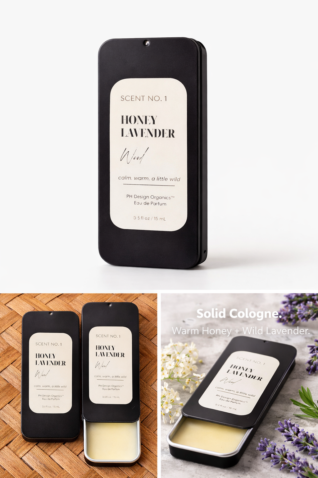 Solid Cologne | Skin-Close Fragrance Balm | Clean, Lasting Scent | PH Design Organics