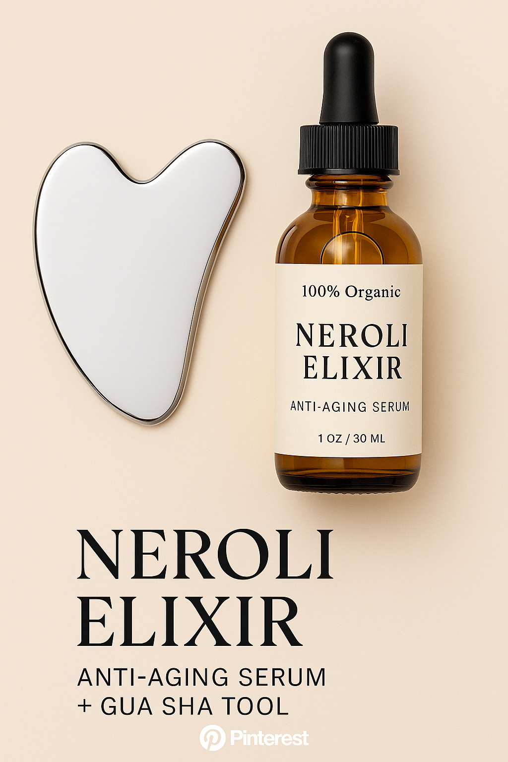 Glow + Sculpt Ritual Duo | 2oz Méli Glow Serum + Stainless Steel Gua Sha
