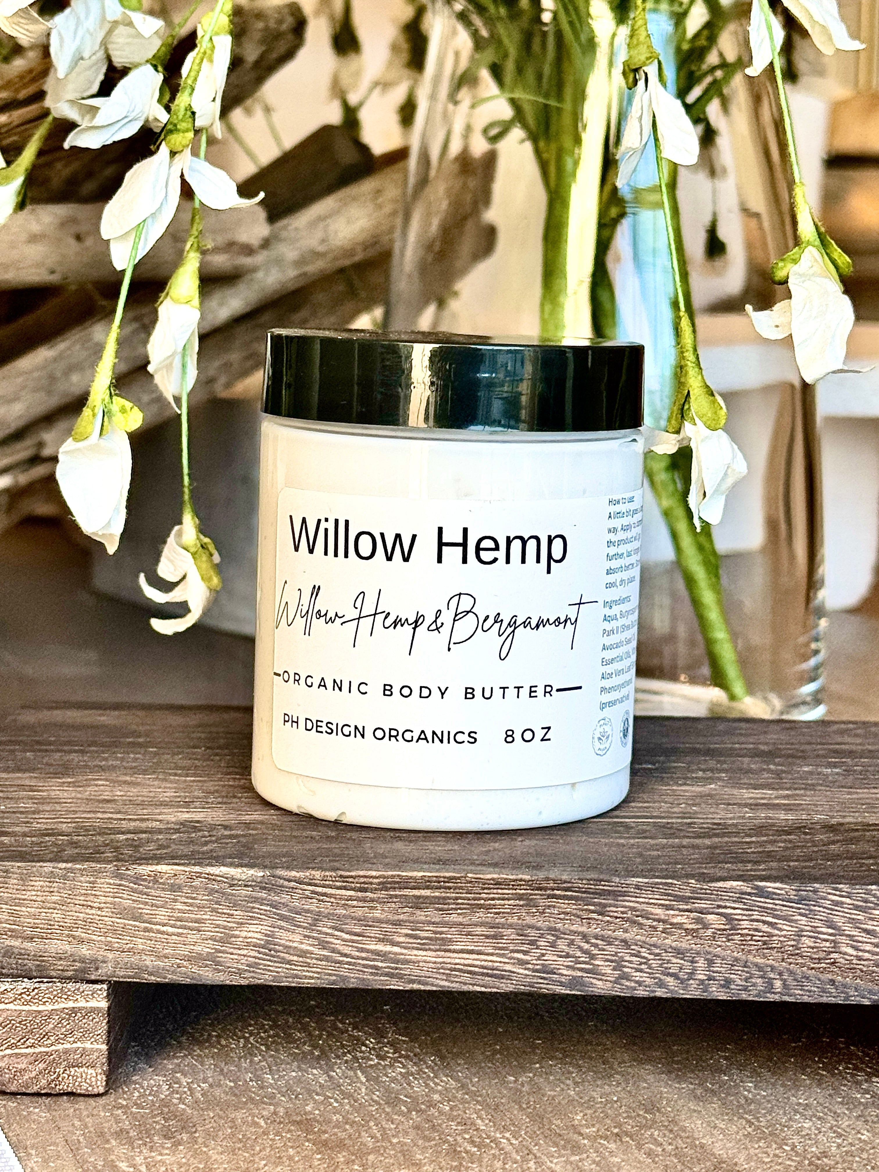 Willow Hemp Body Butter notes of Willow, Bergamont & Hemp