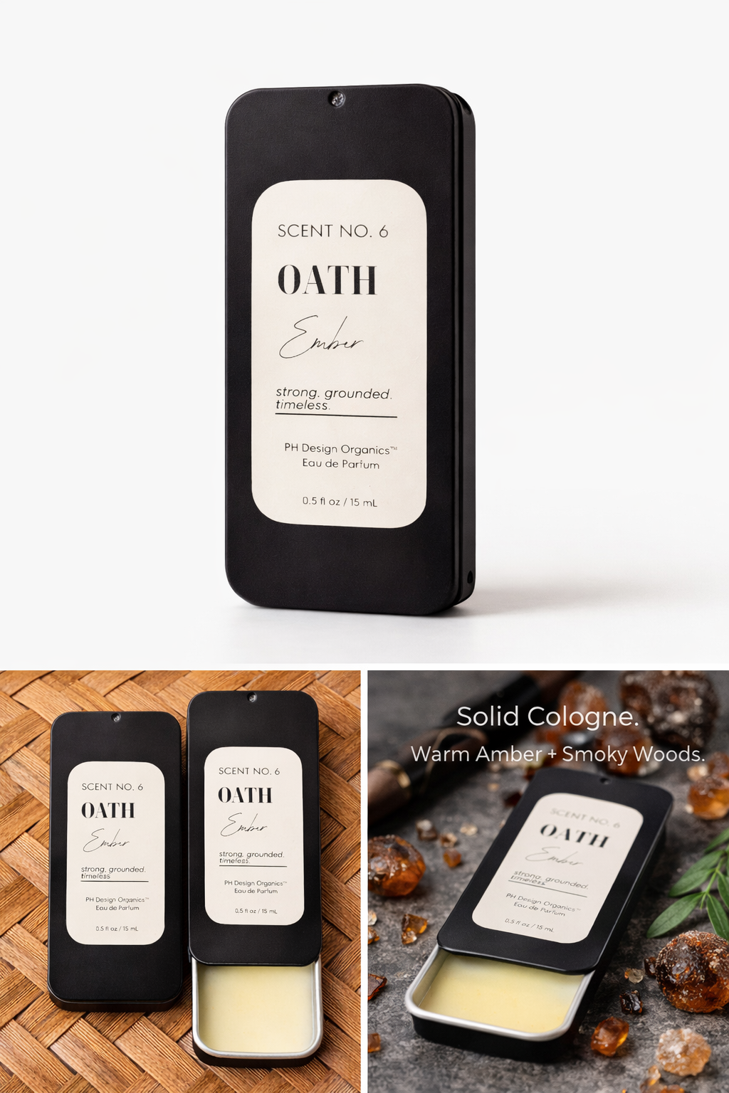 Solid Cologne | Skin-Close Fragrance Balm | Clean, Lasting Scent | PH Design Organics