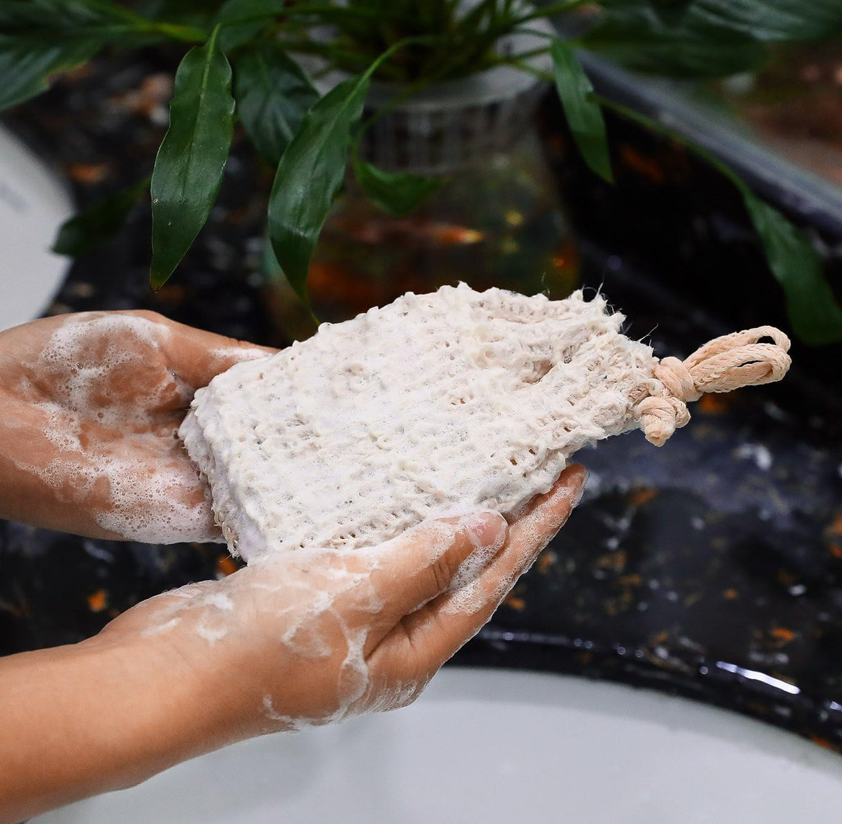 Organic Exfoliating Mesh Soap Bag – Sustainable, 100% Cotton Skincare Essential