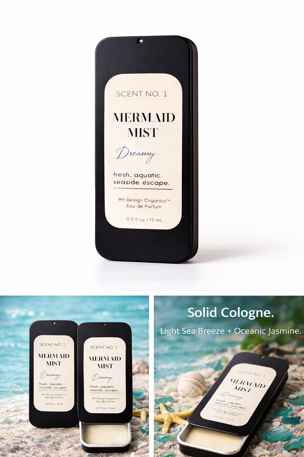 Solid Cologne | Skin-Close Fragrance Balm | Clean, Lasting Scent | PH Design Organics
