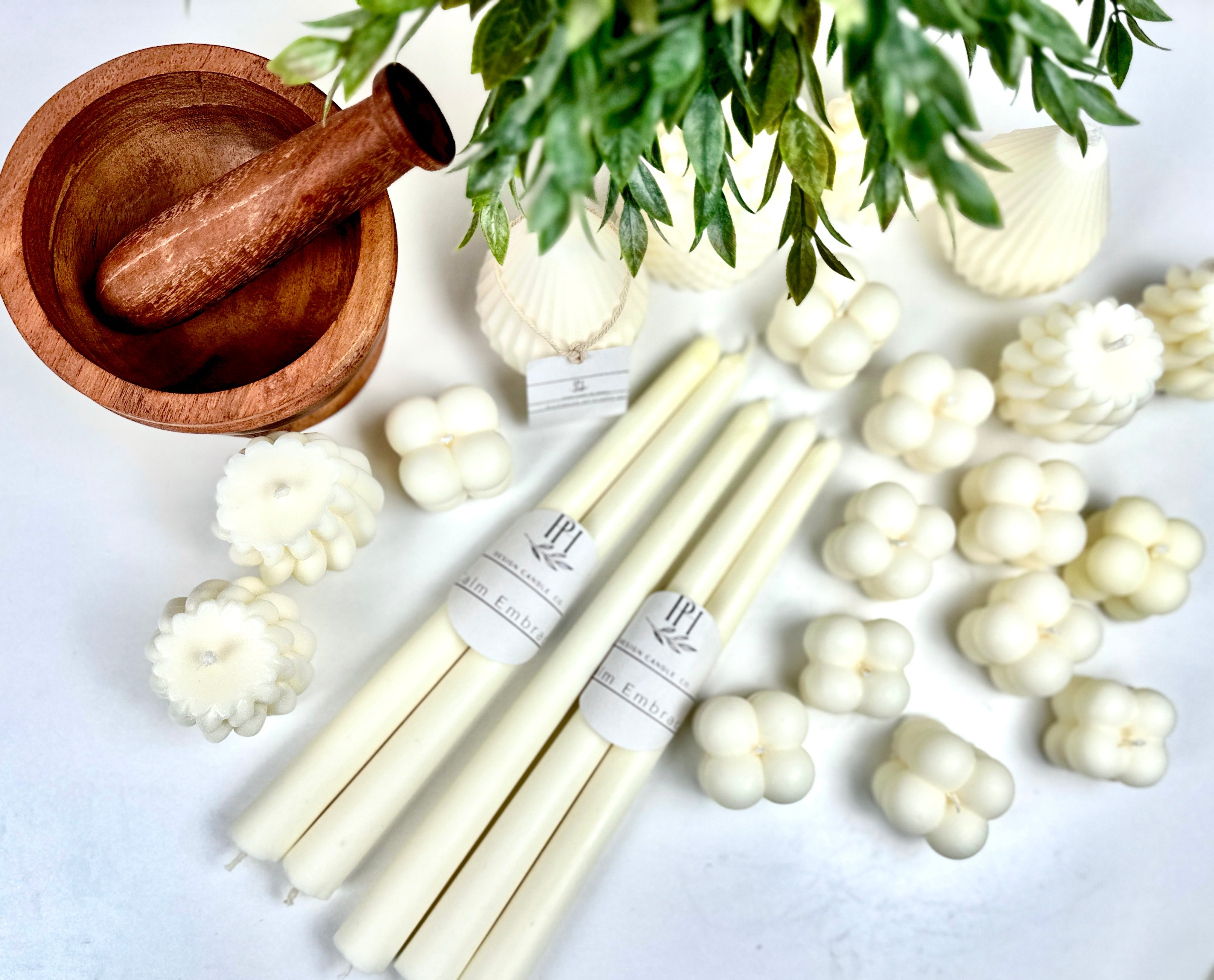 Hand Poured-Taper Pillar Candles, French Lavender & Vanilla-Essential oil 12" tall (Burns 50-400 hours) PH Design Organics
