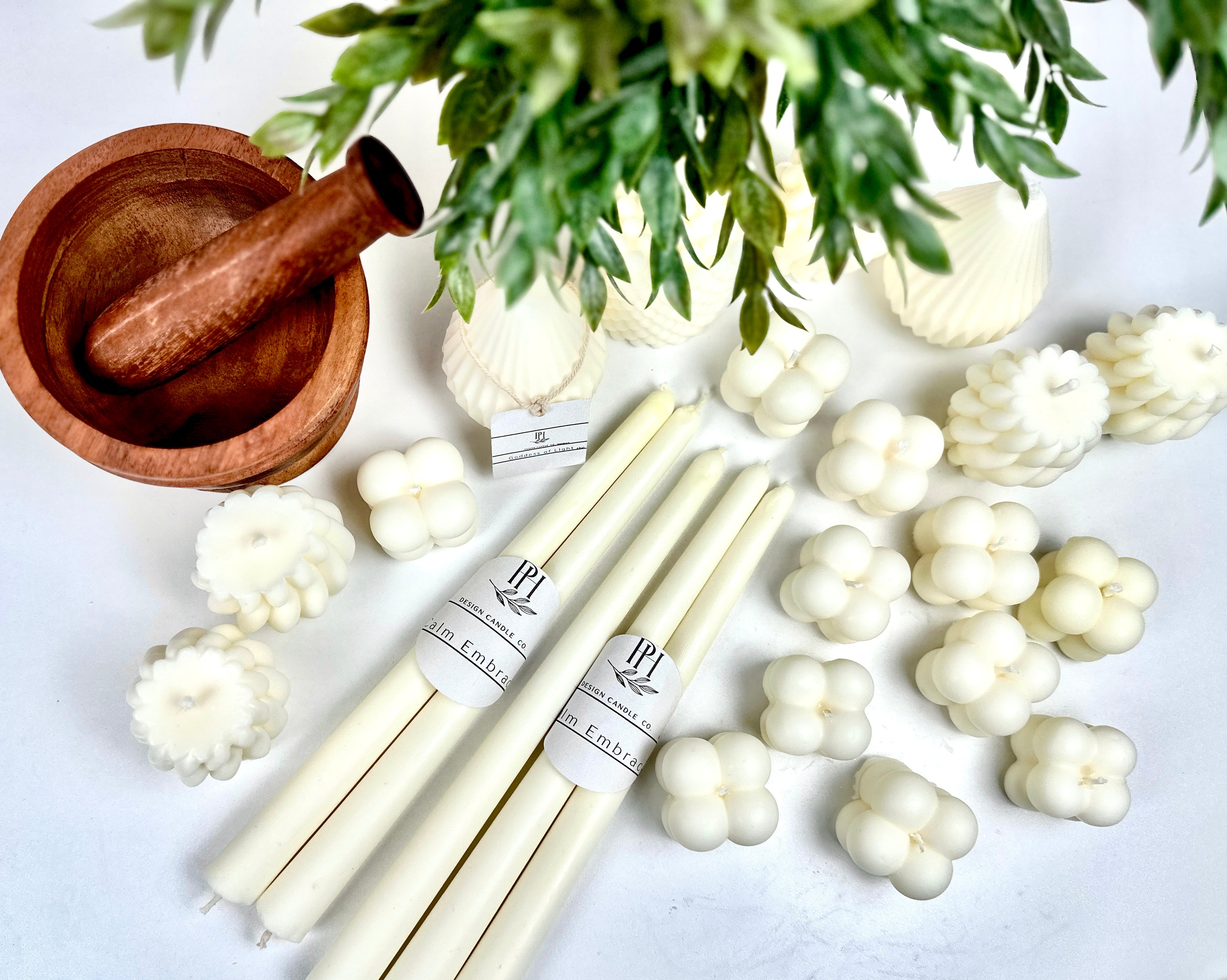 Hand Poured-Taper Pillar Candles, French Lavender & Vanilla-Essential oil 12" tall (Burns 50-400 hours) PH Design Organics