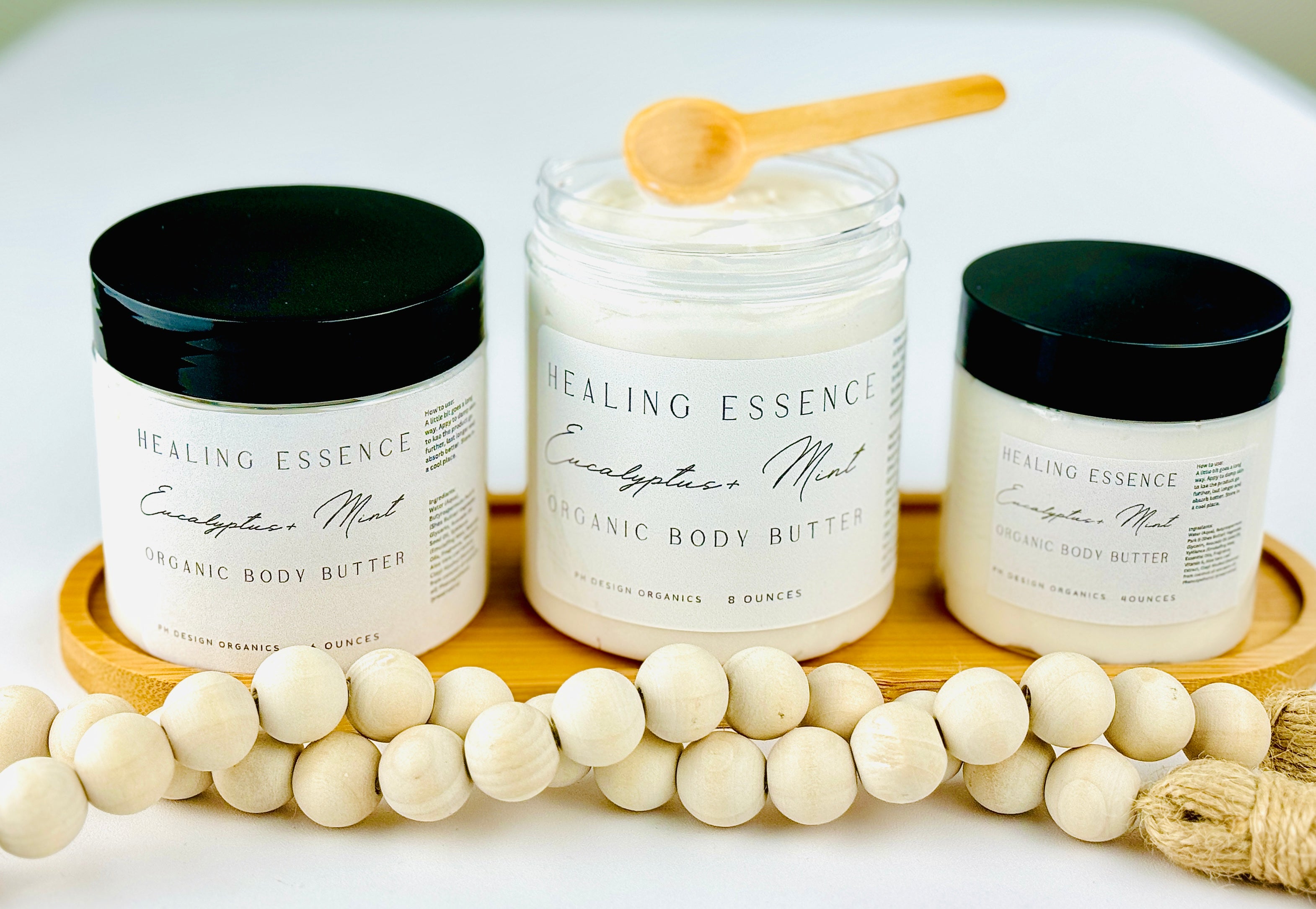 Healing Essence Eucalyptus + Mint Body Butter w/ Vitamin E & Aloe Vera PH Design Organics