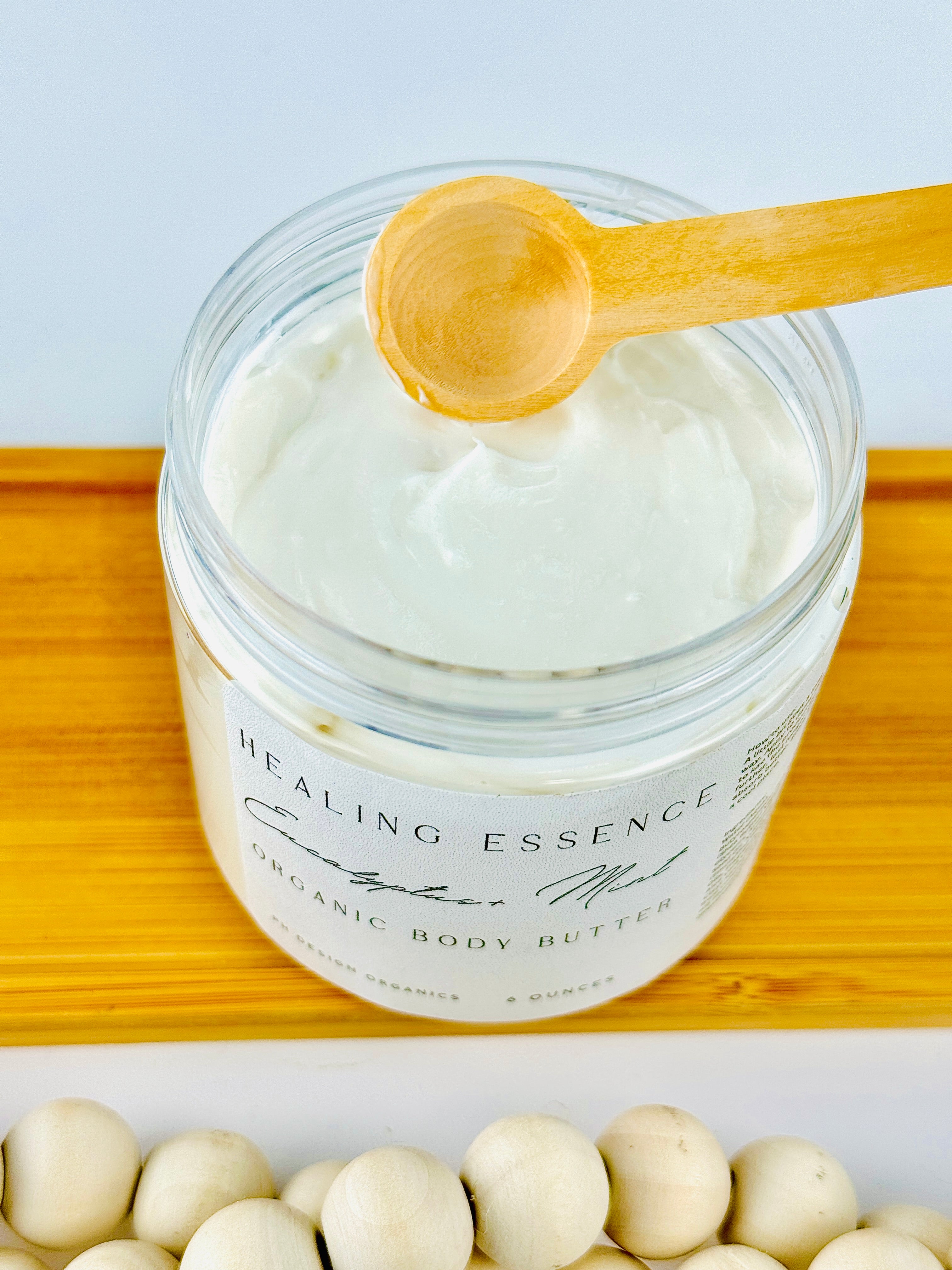 Healing Essence Eucalyptus + Mint Body Butter w/ Vitamin E & Aloe Vera PH Design Organics