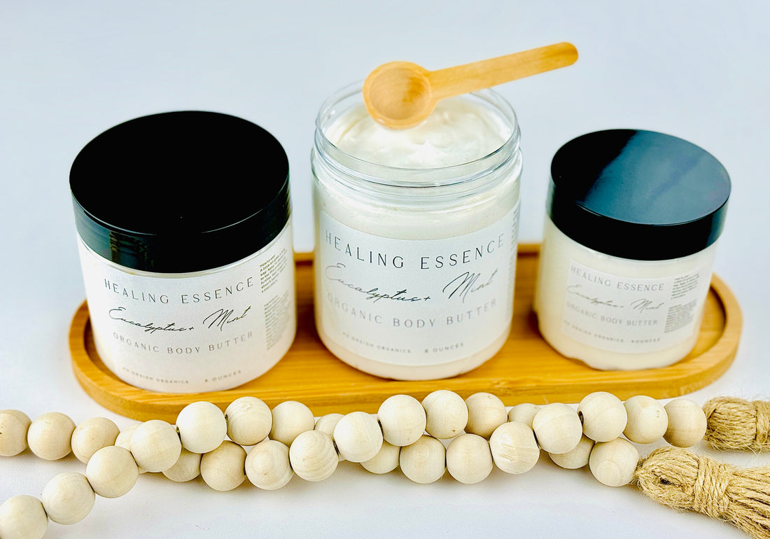 Healing Essence Eucalyptus + Mint Body Butter w/ Vitamin E & Aloe Vera PH Design Organics