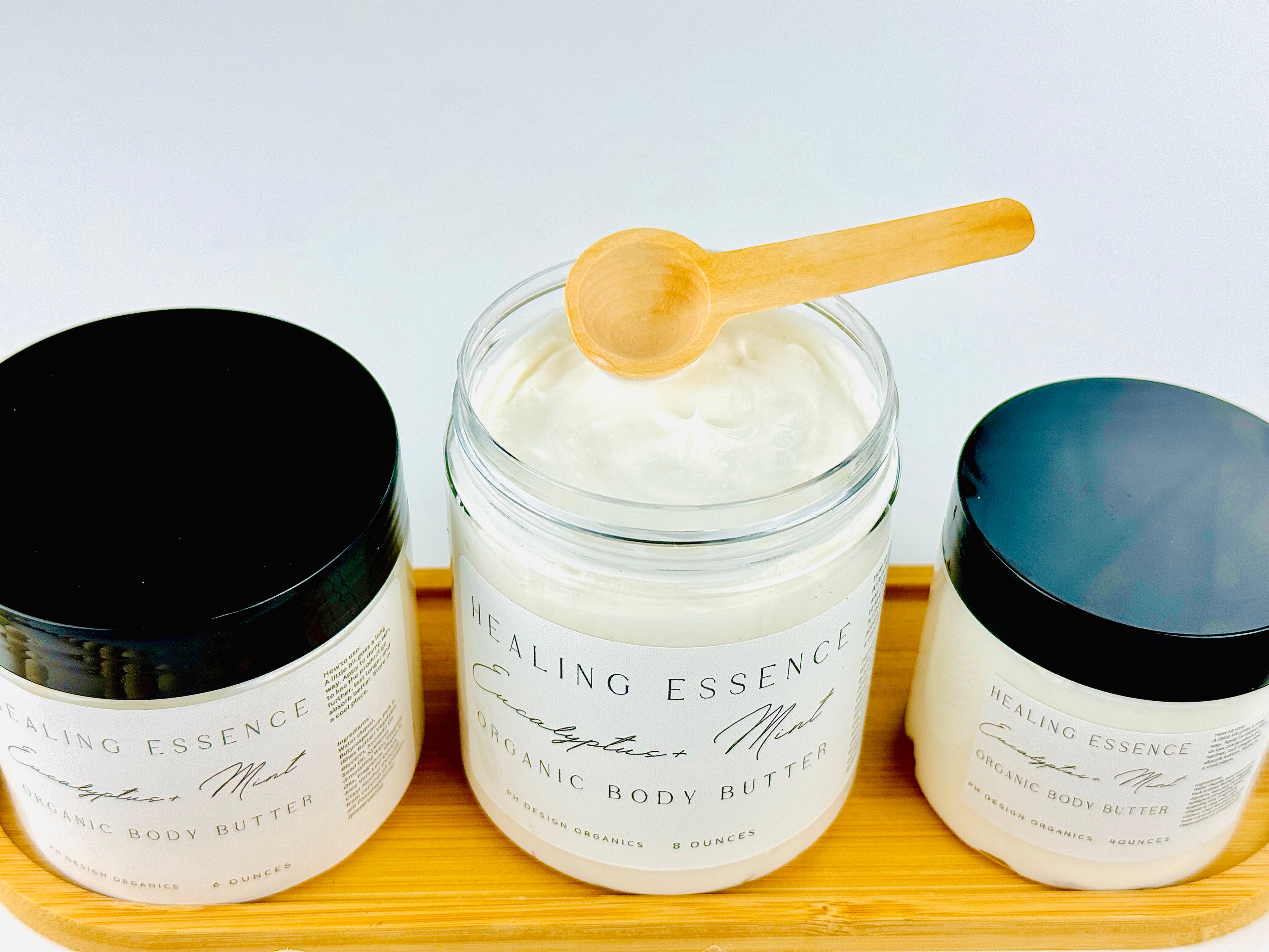Healing Essence Eucalyptus + Mint Body Butter w/ Vitamin E & Aloe Vera PH Design Organics