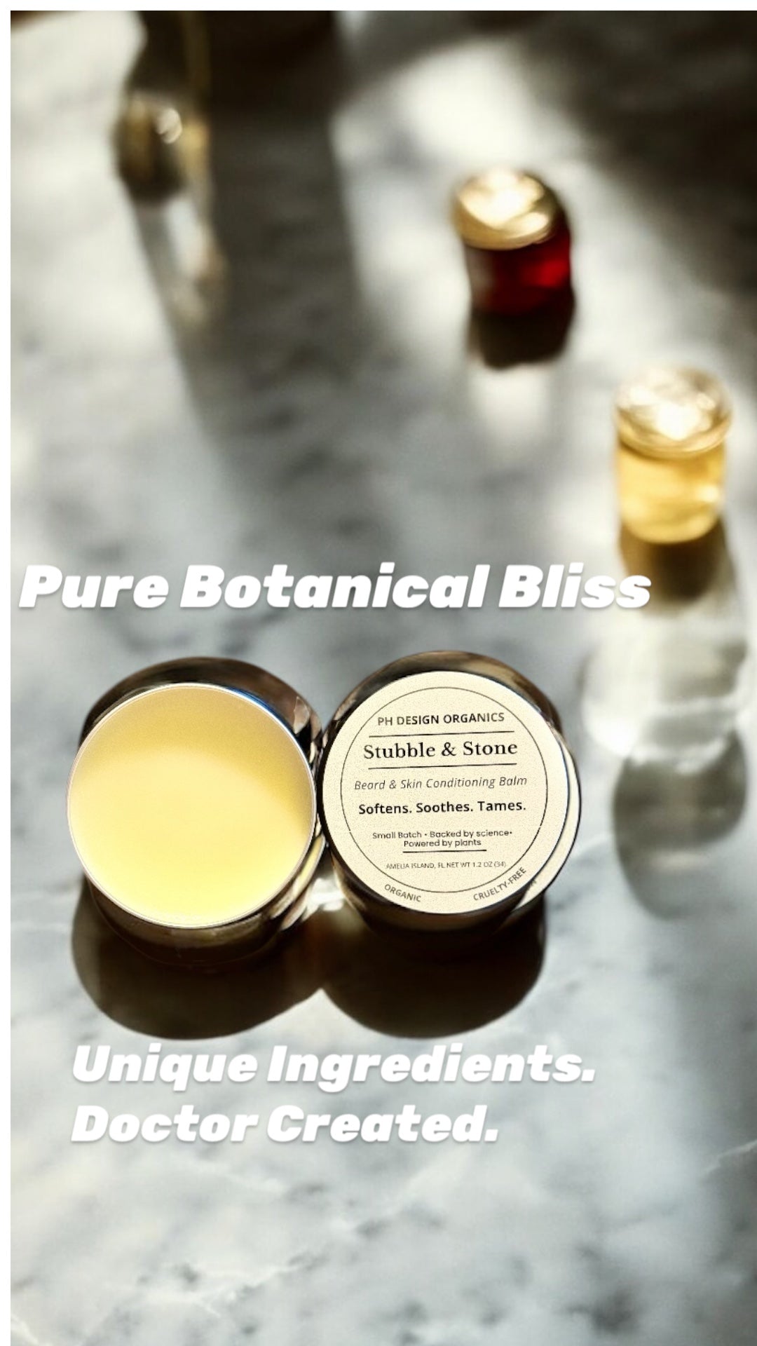 Stubble + Stone Beard & Skin Conditioning Balm | 1 oz tin Tame the wild. Nourish the skin.