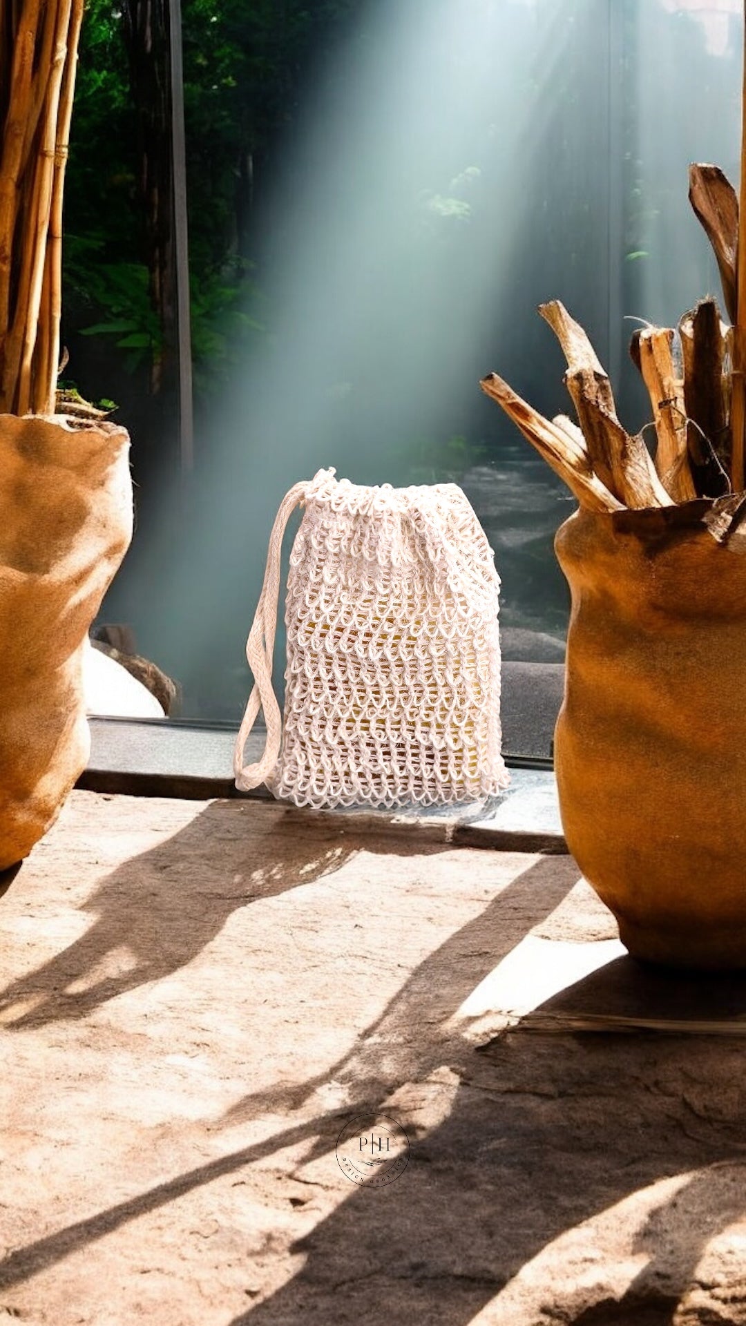 Organic Exfoliating Mesh Soap Bag – Sustainable, 100% Cotton Skincare Essential