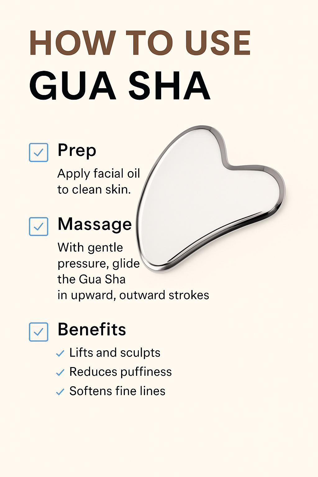 Stainless Steel Gua Sha | Sculpt, Smooth & Soothe