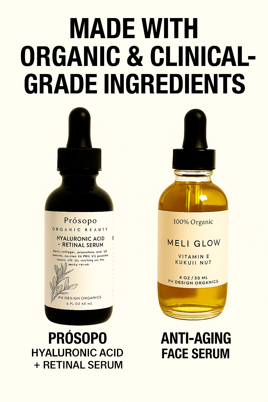 Prósopo-Strong Retinol + Méli Glow Serum Bundle | Organic Anti-Aging Skincare for Radiance & Renewal Bundle