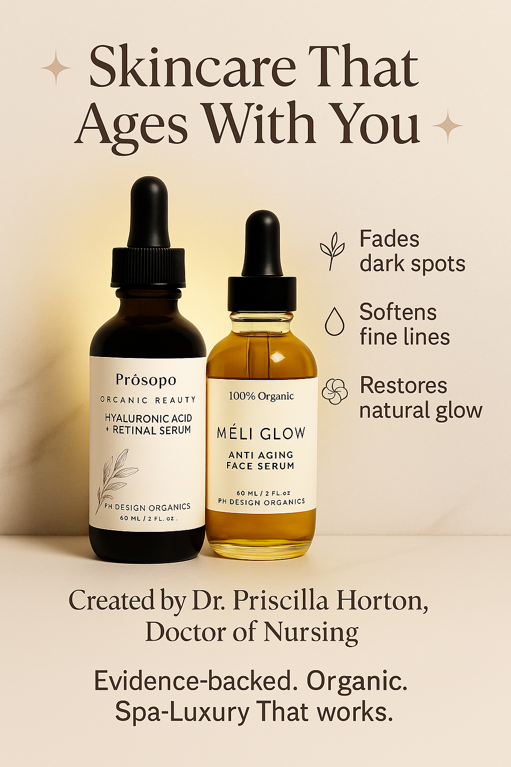 Prósopo-Strong Retinol + Méli Glow Serum Bundle | Organic Anti-Aging Skincare for Radiance & Renewal Bundle