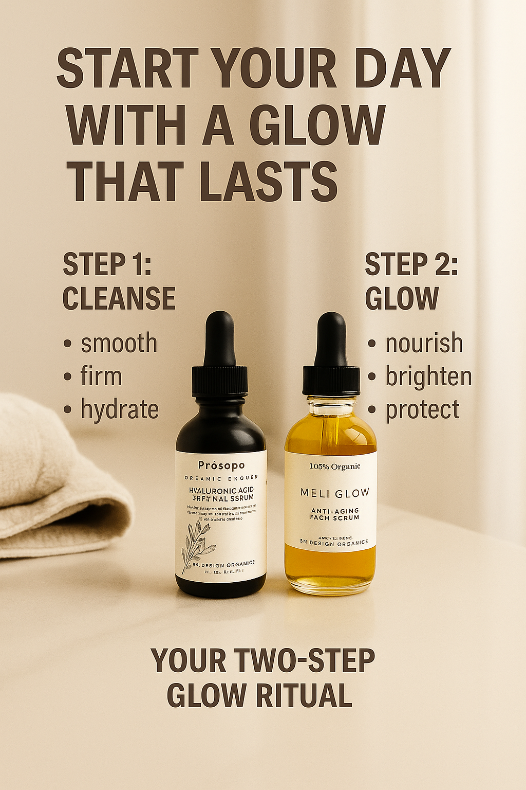 Prósopo-Strong Retinol + Méli Glow Serum Bundle | Organic Anti-Aging Skincare for Radiance & Renewal Bundle