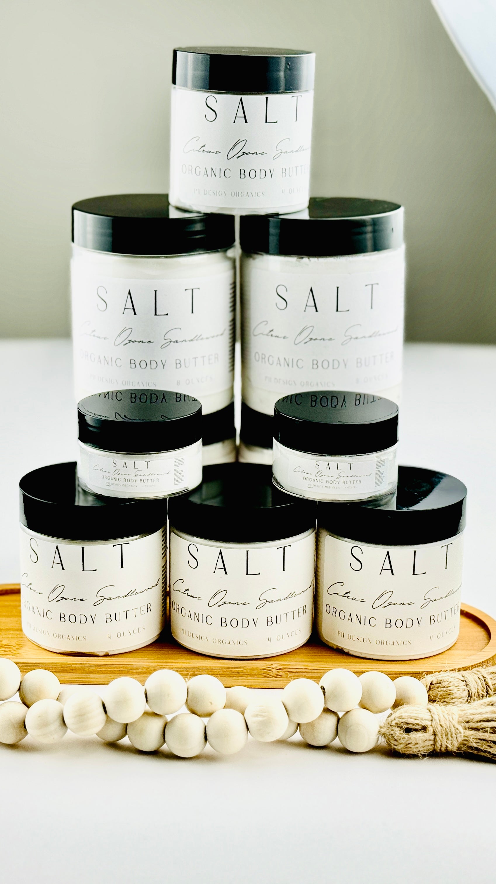 Salt Body Butter w/ Vitamin E & Aloe Vera notes of Sea Salt & Citrus PH Design Organics