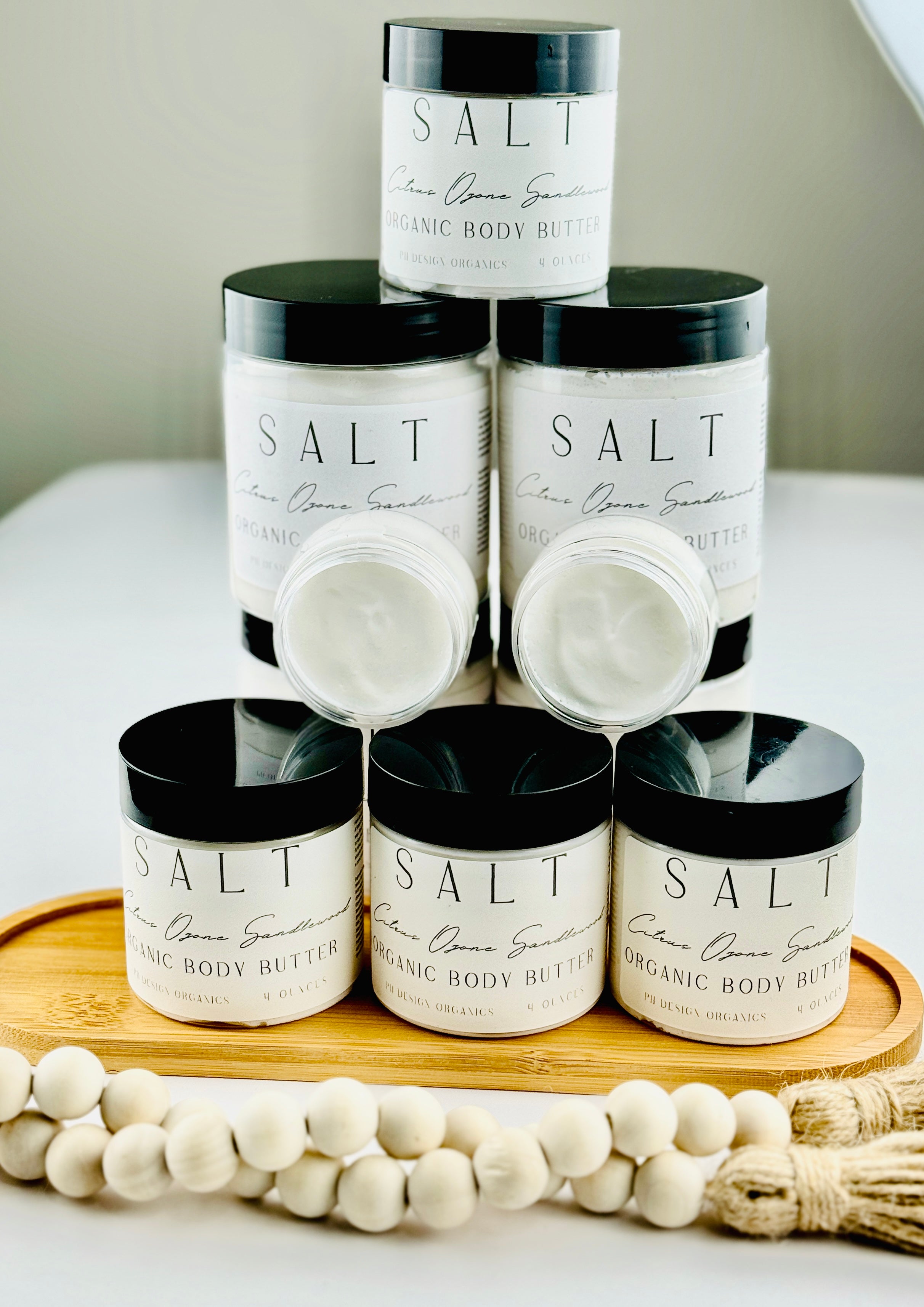 Salt Body Butter w/ Vitamin E & Aloe Vera notes of Sea Salt & Citrus PH Design Organics