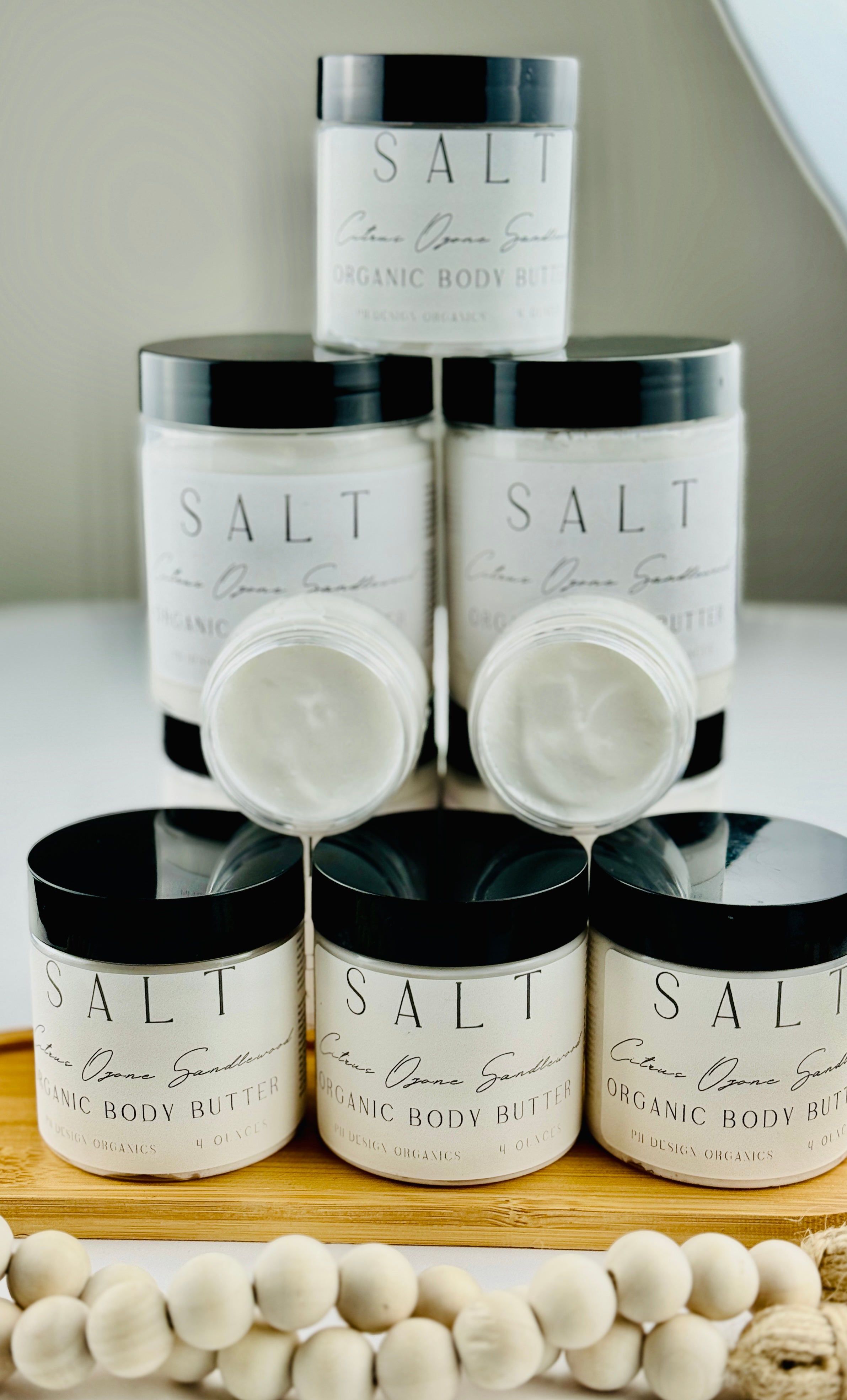 Salt Body Butter w/ Vitamin E & Aloe Vera notes of Sea Salt & Citrus PH Design Organics