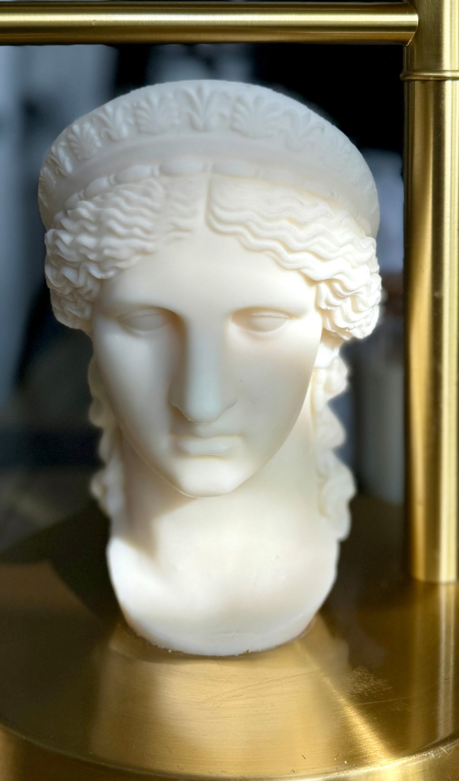 Elegant Greek Goddess Bust Candle