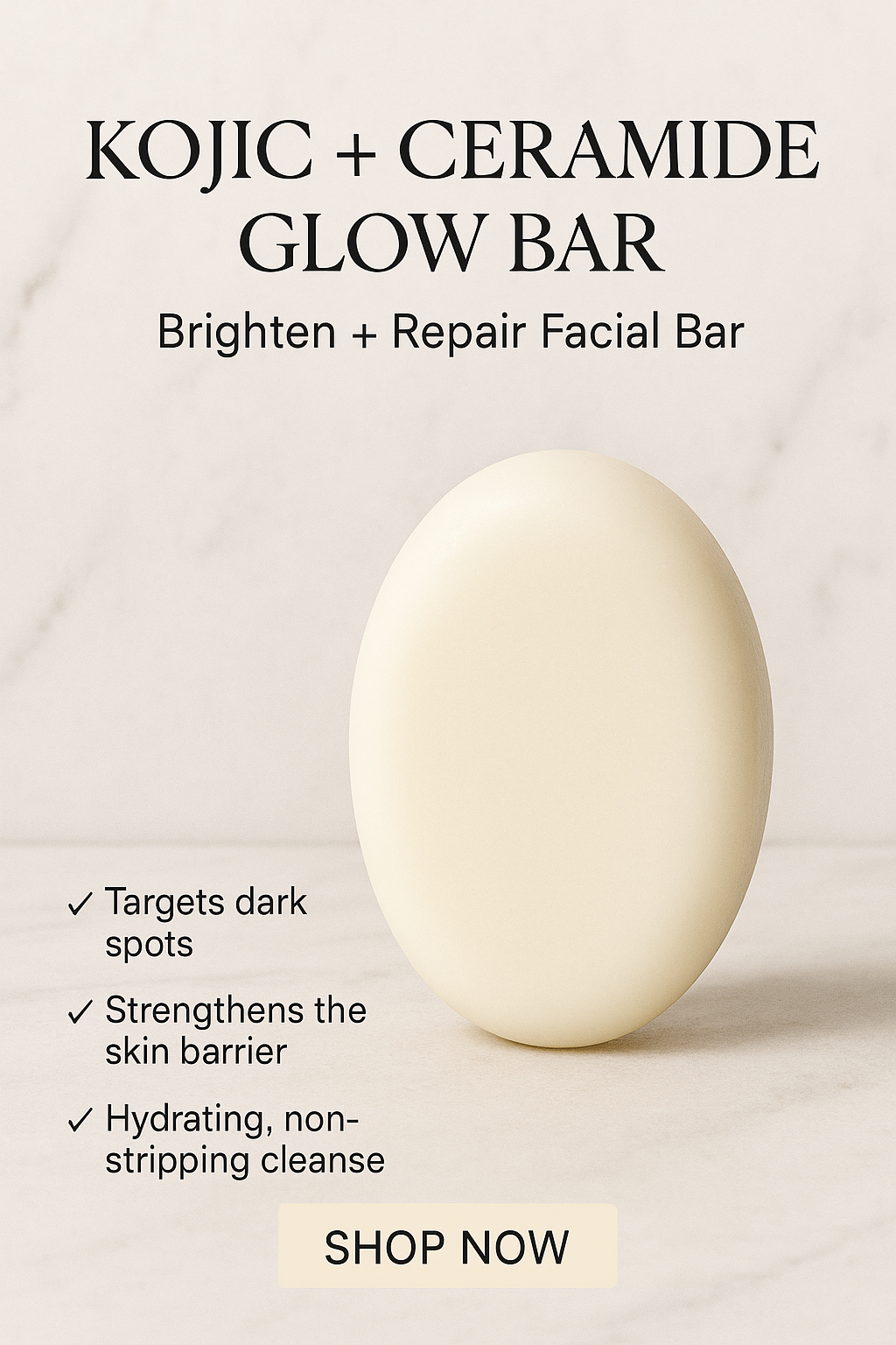 🖤 Glow Bar+ Ceramide Edition Soap-Free Facial Treatment Bar for Radiance + Barrier Repair Buy 2 Glow Bars → Get the 3rd FREE