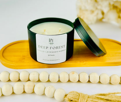 Deep Forest Candle notes, Cedar, Honey &amp; Lavender