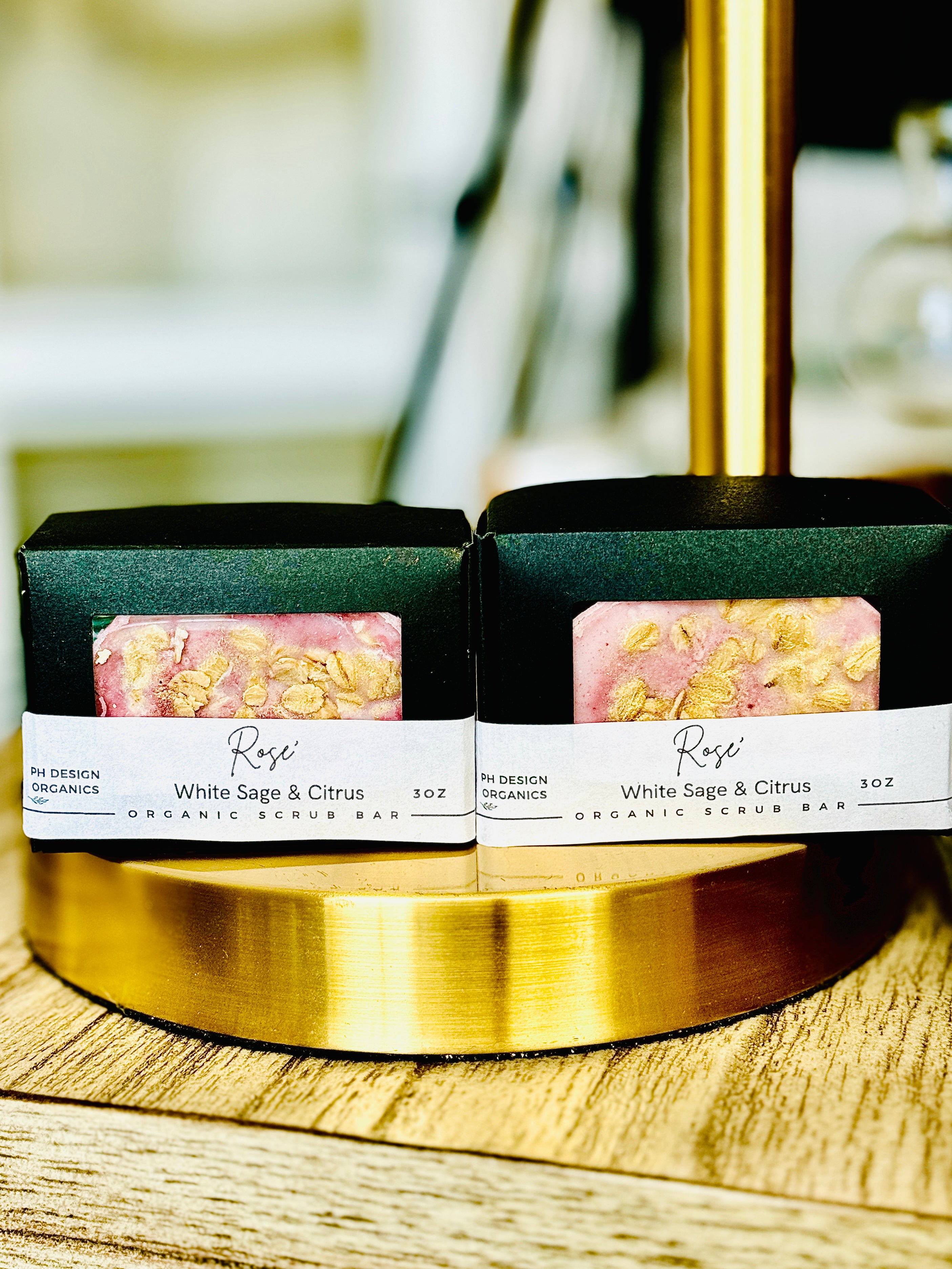 Rose’ Body Scrub Bar - with notes of White Citrus, Rose &amp; Sage. Vitamin E &amp; C