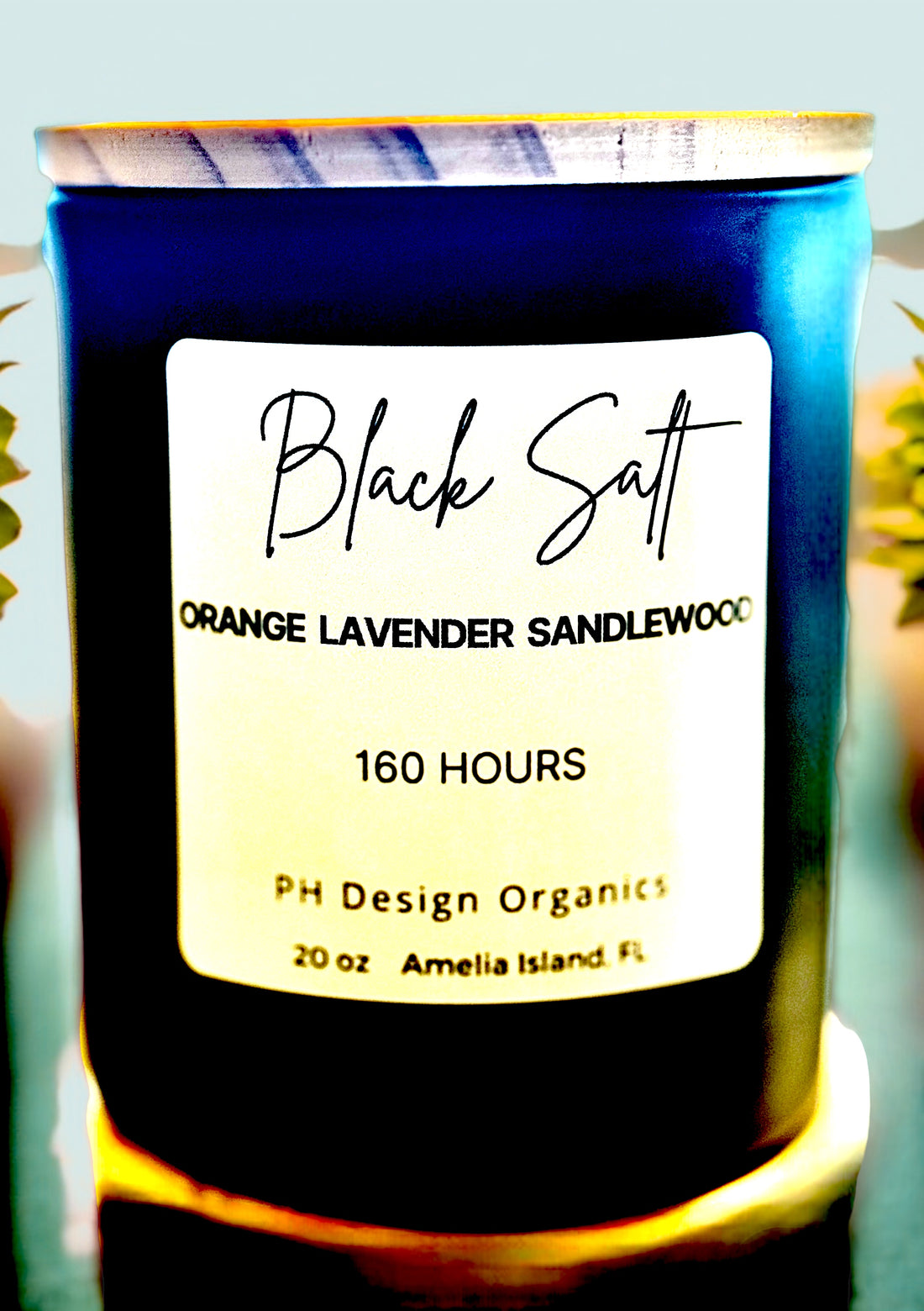 orange, lavender and sandalwood Black Salt notes of Orange, Lavender and Sandalwood