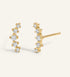 14K Gold-Finished Eco-Friendly Minimalist Climber Earrings with Diamonds Simulant PH Design Organics