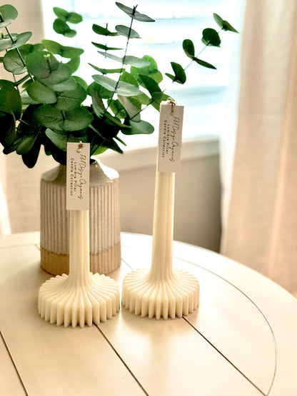 Elegant Hand-Poured Pillar Candle Sticks - Set of 2