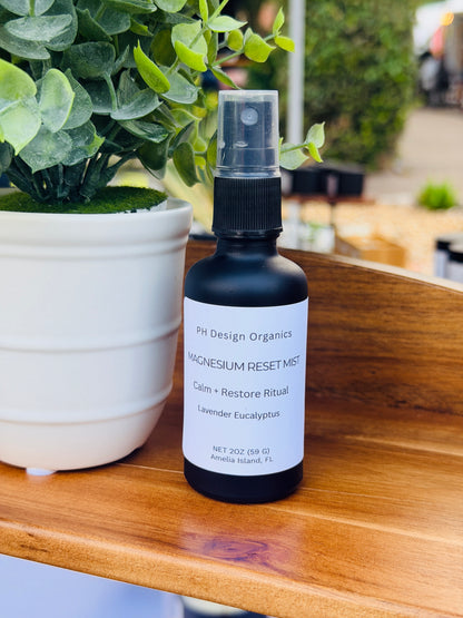 Organic Eucalyptus Lavender Magnesium Reset Spray | 4 oz / 2 oz - PH Design Organics