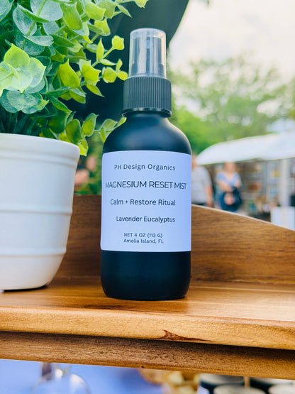 Organic Eucalyptus Lavender Magnesium Reset Spray | 4 oz / 2 oz - PH Design Organics