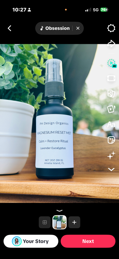 Organic Eucalyptus Lavender Magnesium Reset Spray | 4 oz / 2 oz - PH Design Organics