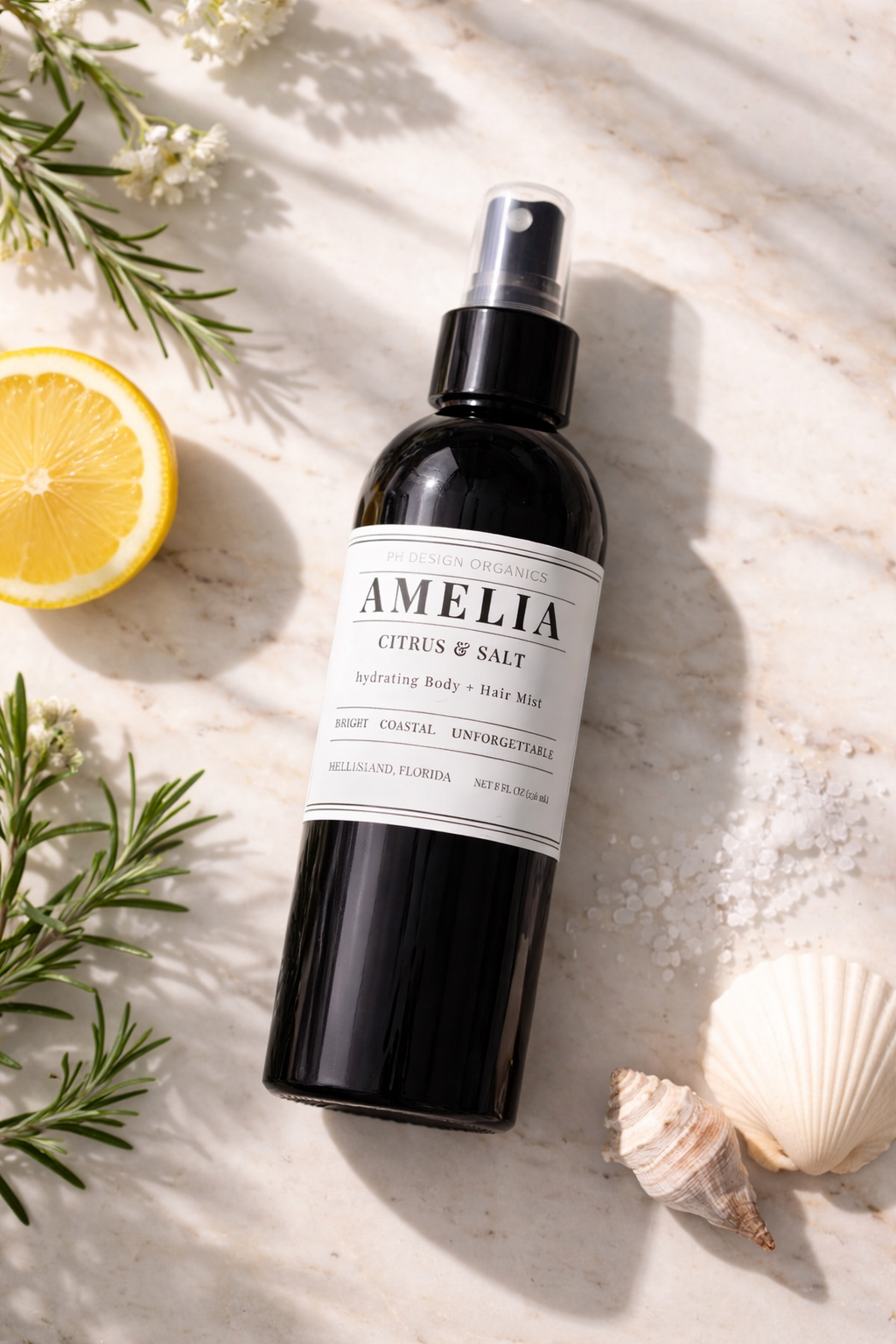 Amelia Coastal Body &amp; Hair Mist | Hydrating Botanical Spray for Skin + Hair | PH Design Organics