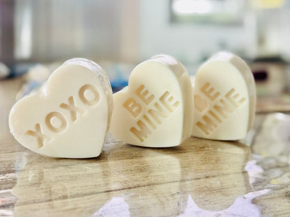 Handmade Heart-Shaped Soaps – “Be Mine” &amp; “XOXO” Design | Made with Premium Shea Butter Base