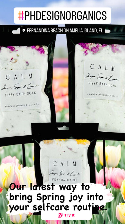 Calm- Fizzy Bath Soak notes of Juniper Berry, Clary Sage &amp; Lavender