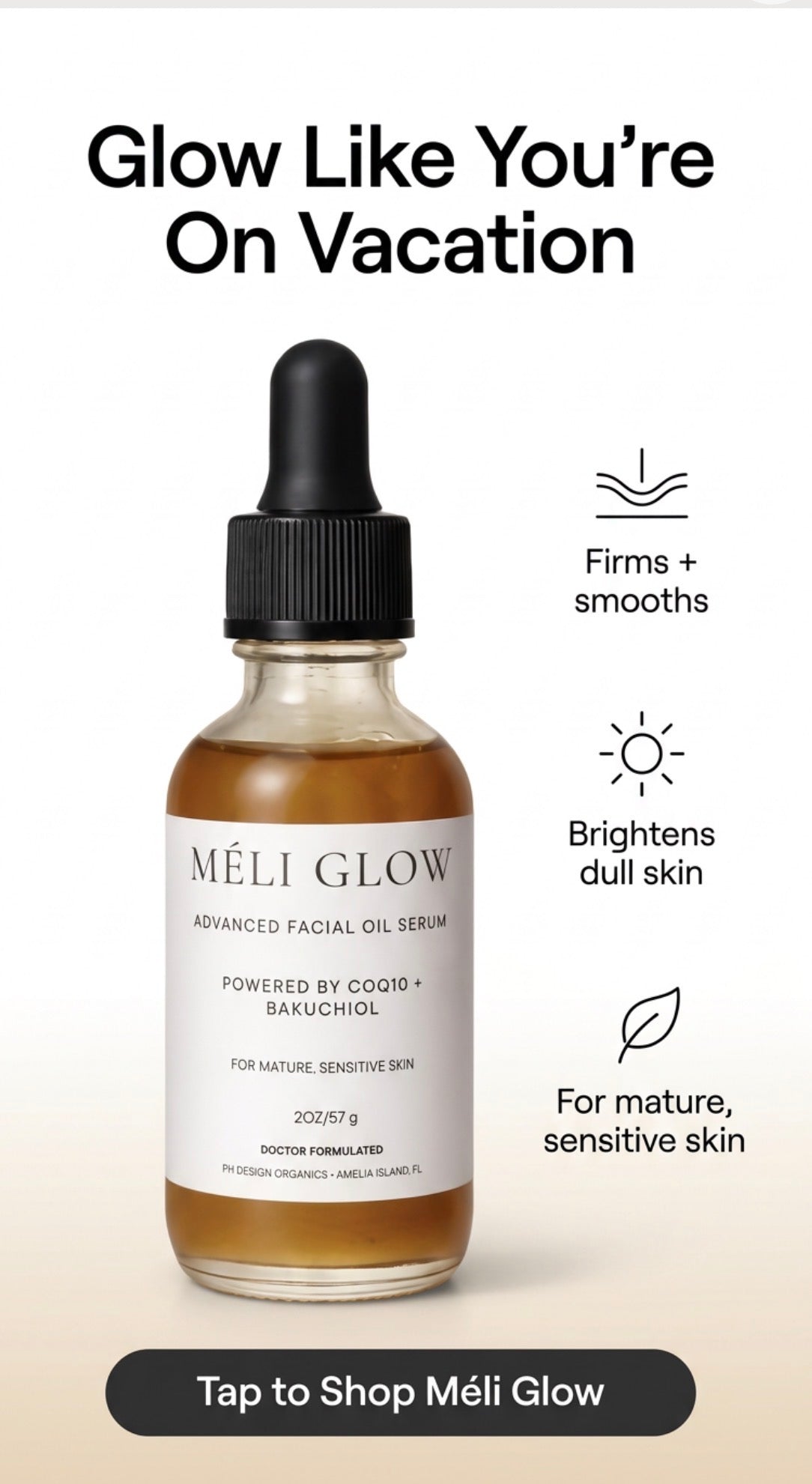 🌿 Méli Glow Anti-aging Face Serum for Radiance, Resilience &amp; Results