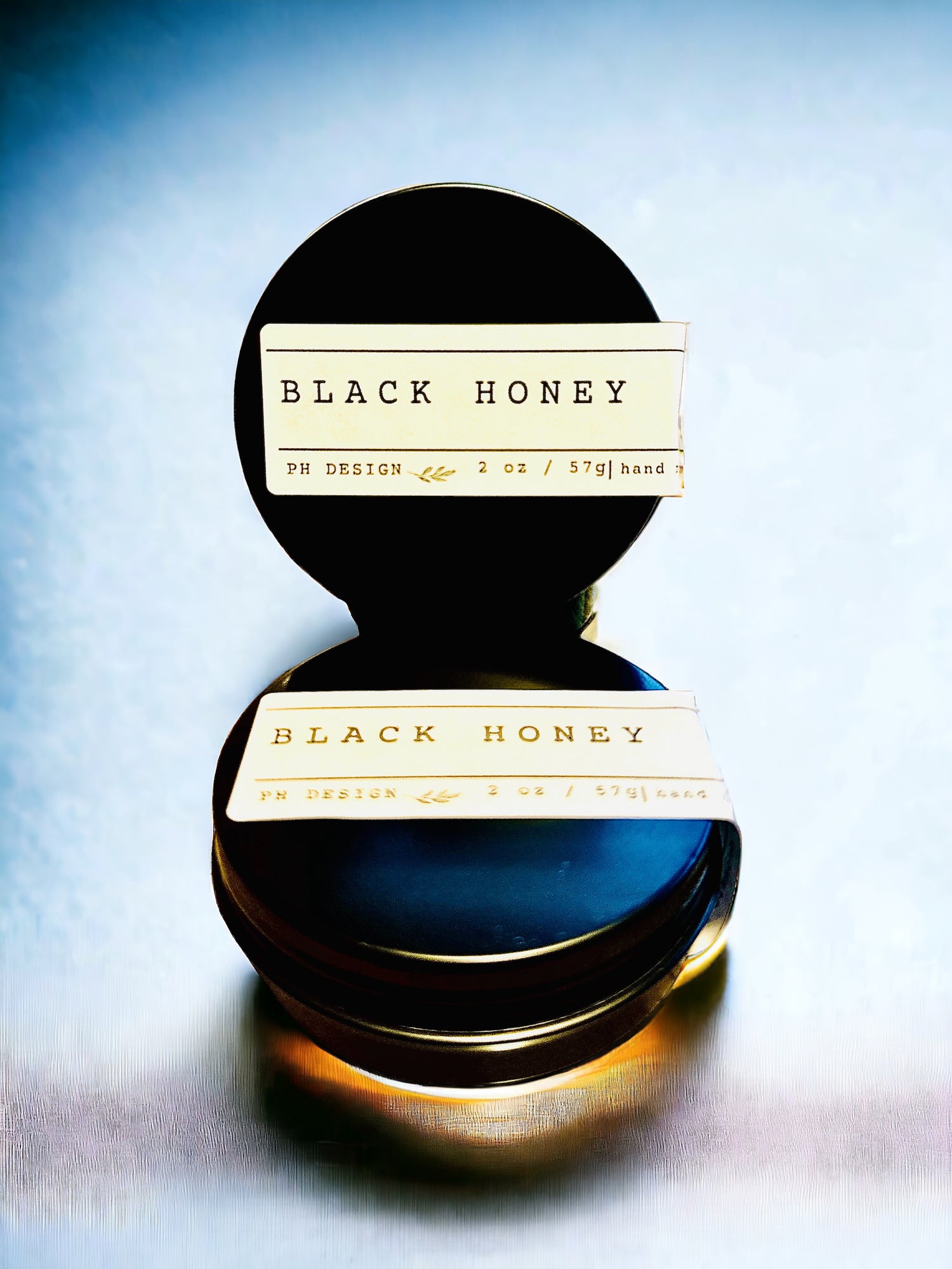 Black Honey Candle - Honeysuckle, Effervescnece, Velvet Woods