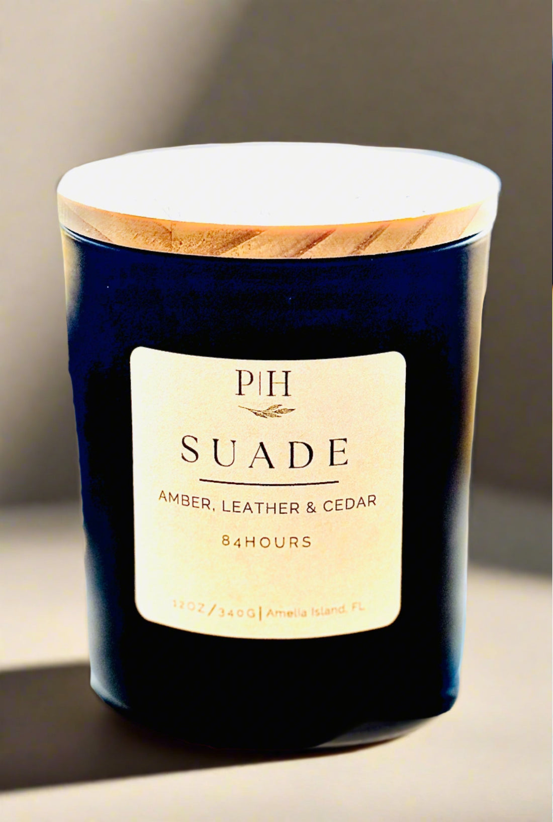 Black Suede Candle with notes of Leather &amp; Cedar