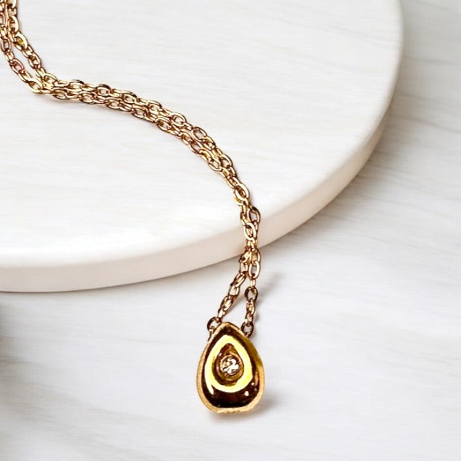 Minimalist 14K Gold Teardrop Pendant Necklace – Sustainable Luxury by PH Design Jewelry