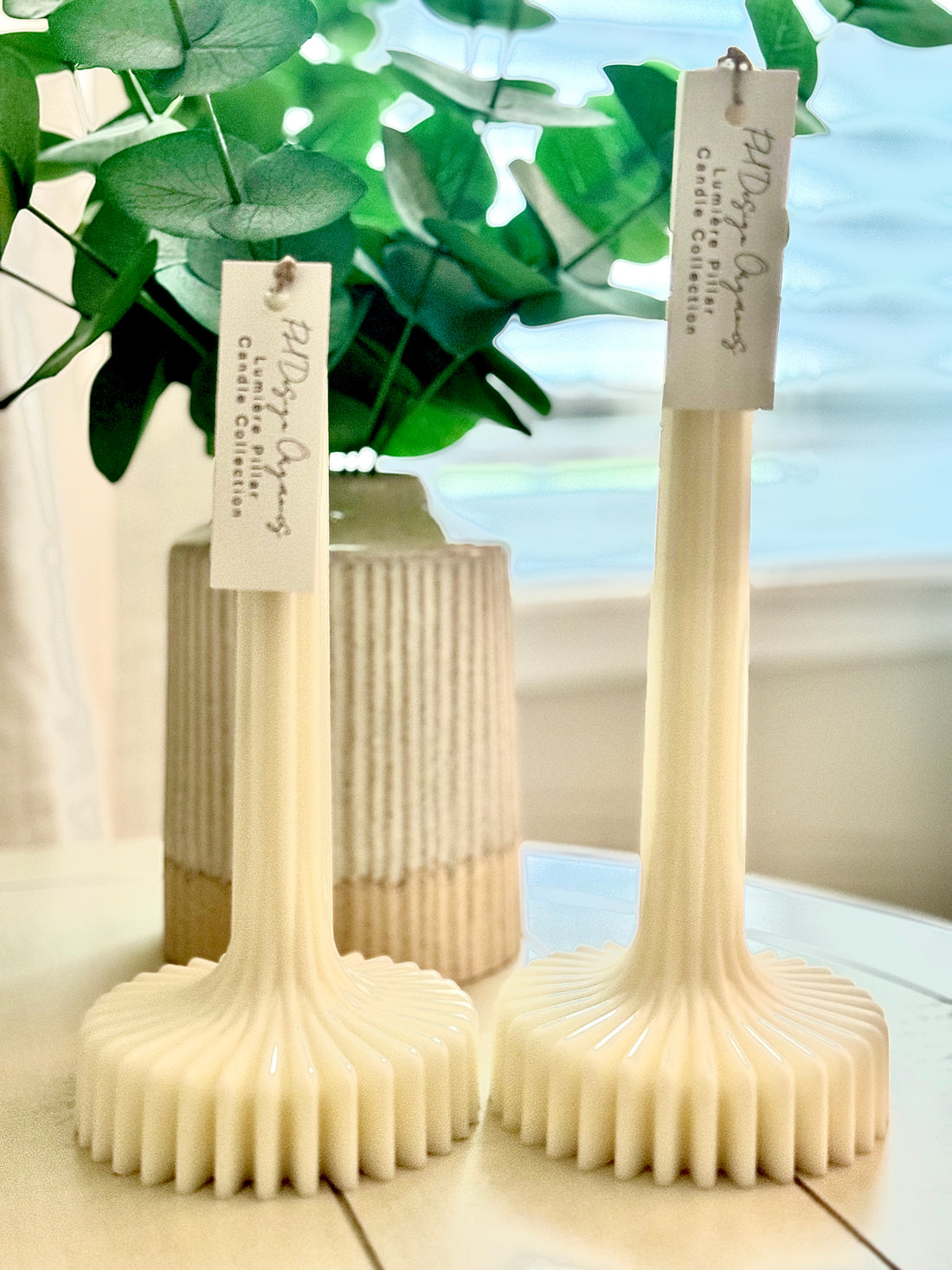 Elegant Hand-Poured Pillar Candle Sticks - Set of 2