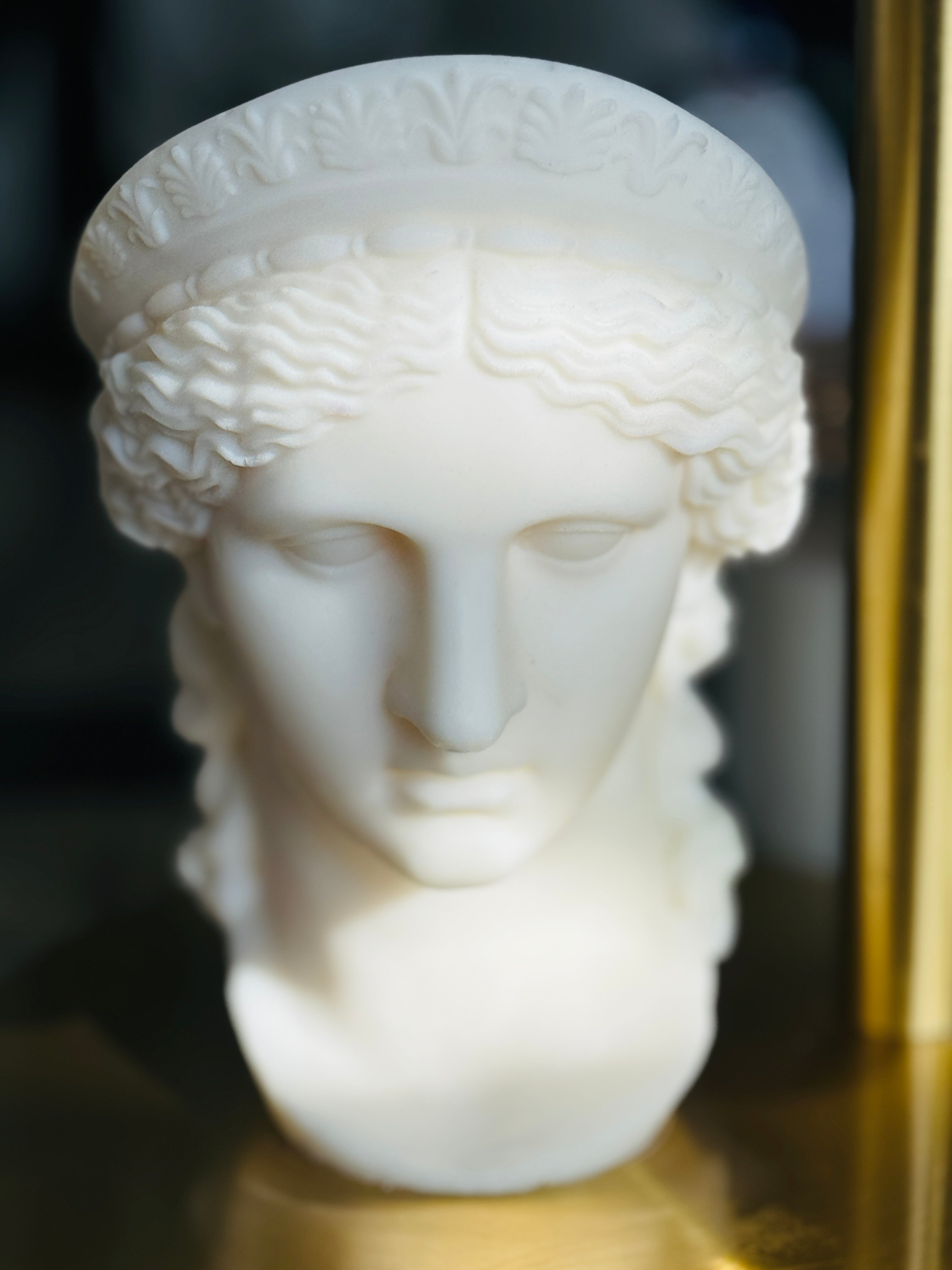 Elegant Greek Goddess Bust Candle