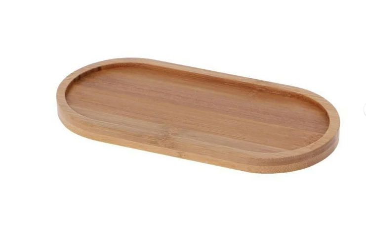 Oval Shape Bamboo Tray Natural