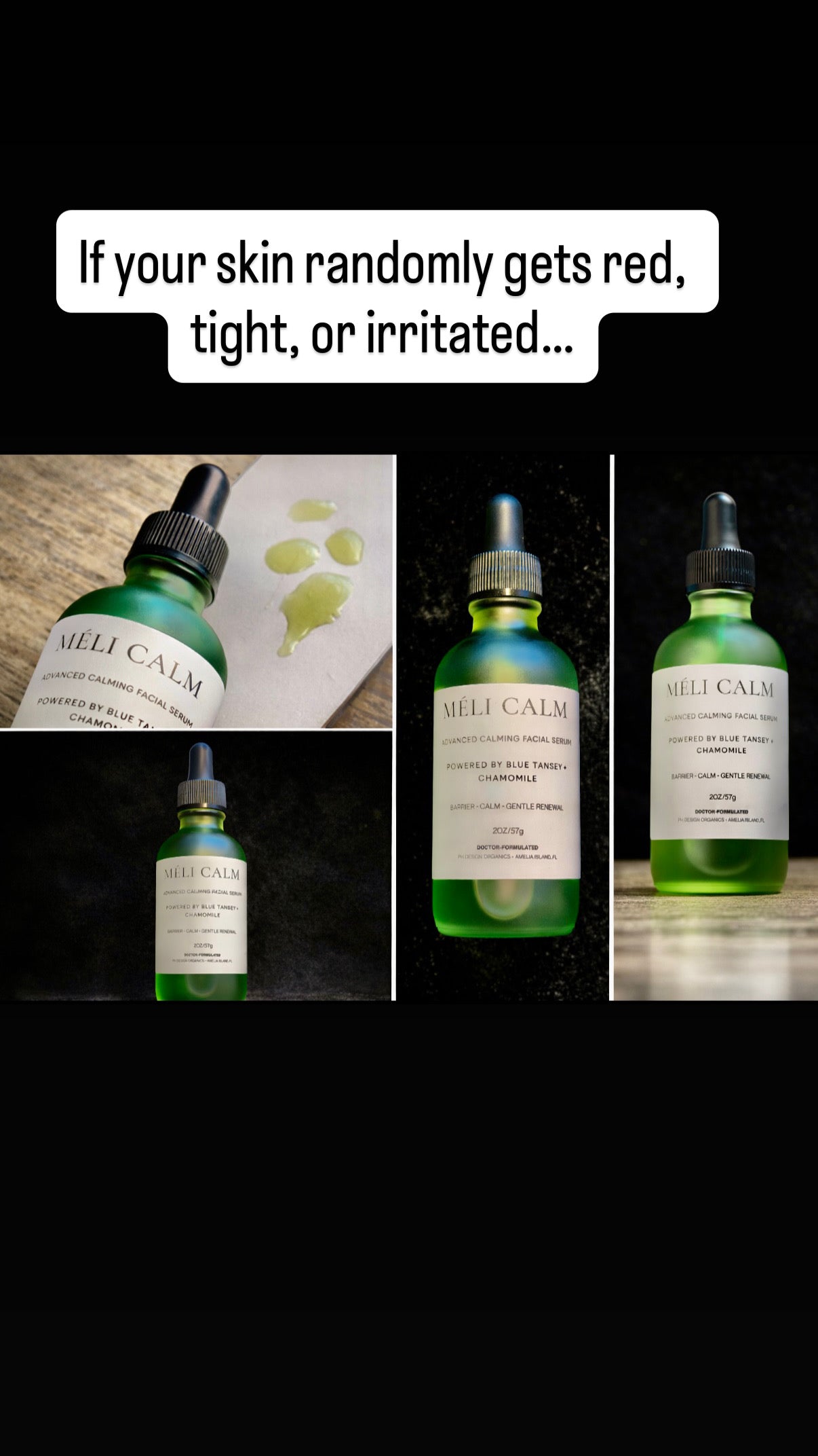 Méli Calm Barrier‑Support Face Serum for Reactive, Redness‑Prone Sensitive Skin | PH Design Organics