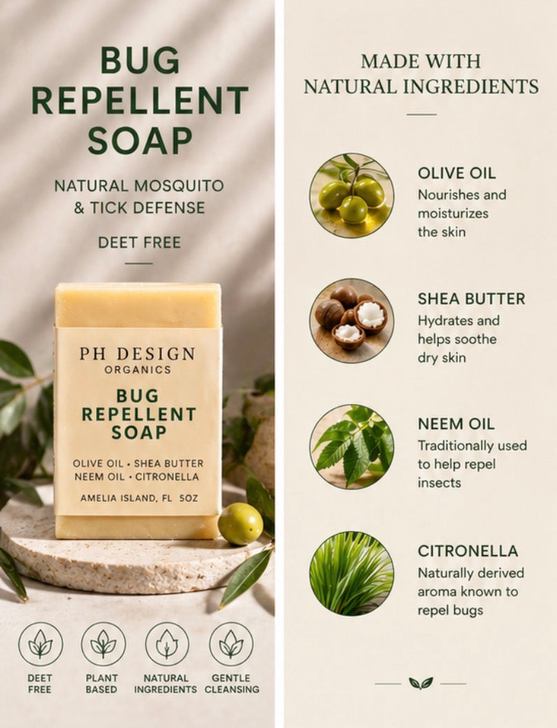 Bug Repellent Soap | 5 oz Natural Mosquito &amp; Tick Defense- Deet Free