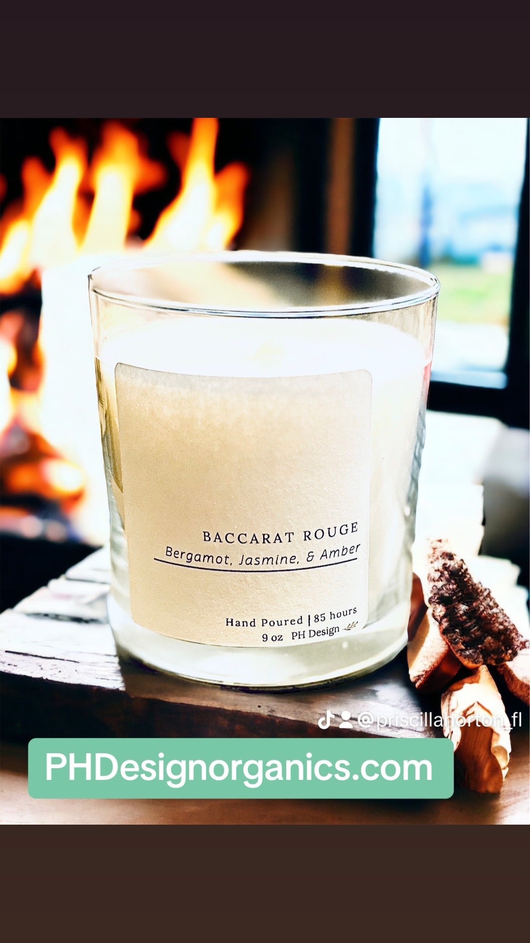 Baccarat Rouge Candle- with notes Saffron, Cedar  &amp; Amber