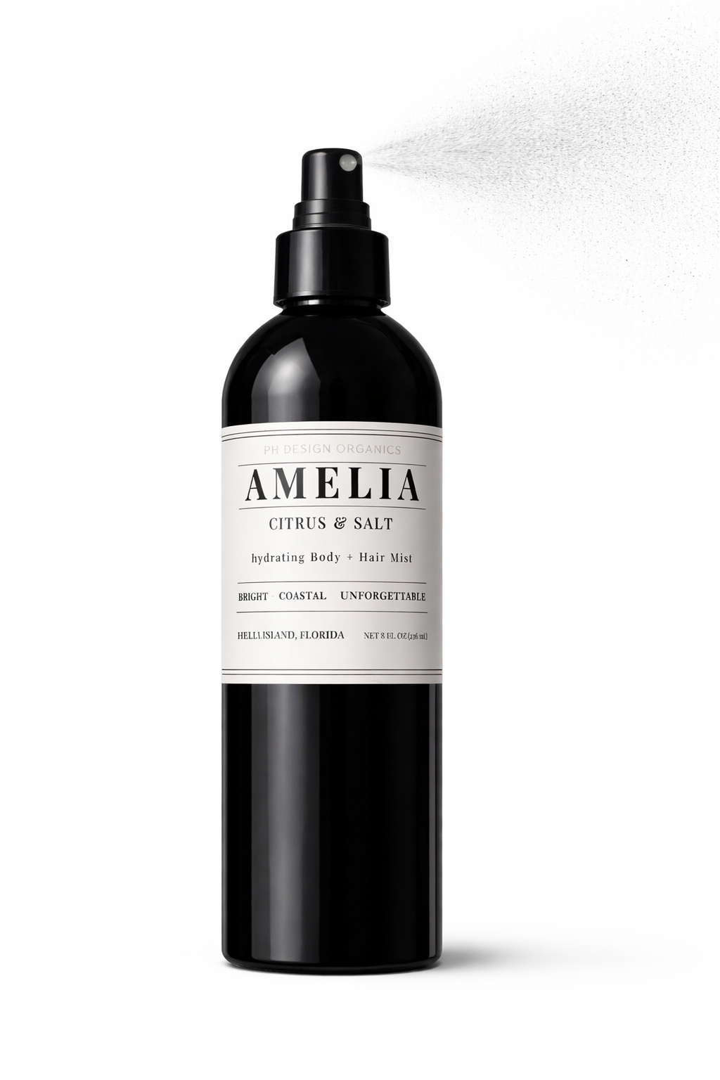 Amelia Coastal Body &amp; Hair Mist | Hydrating Botanical Spray for Skin + Hair | PH Design Organics