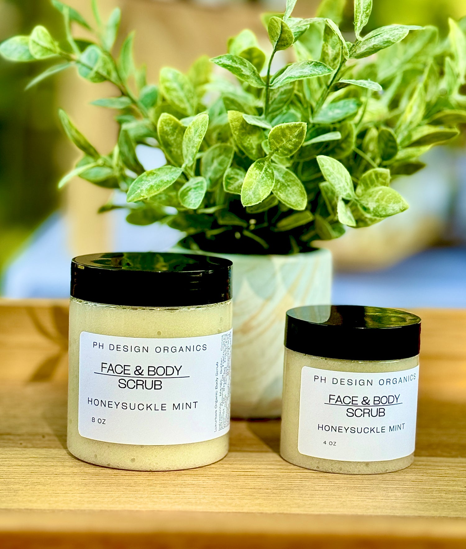 Emulsified Face and Body Sugar Scrub Eucalyptus &amp; Mint PH Design Organics