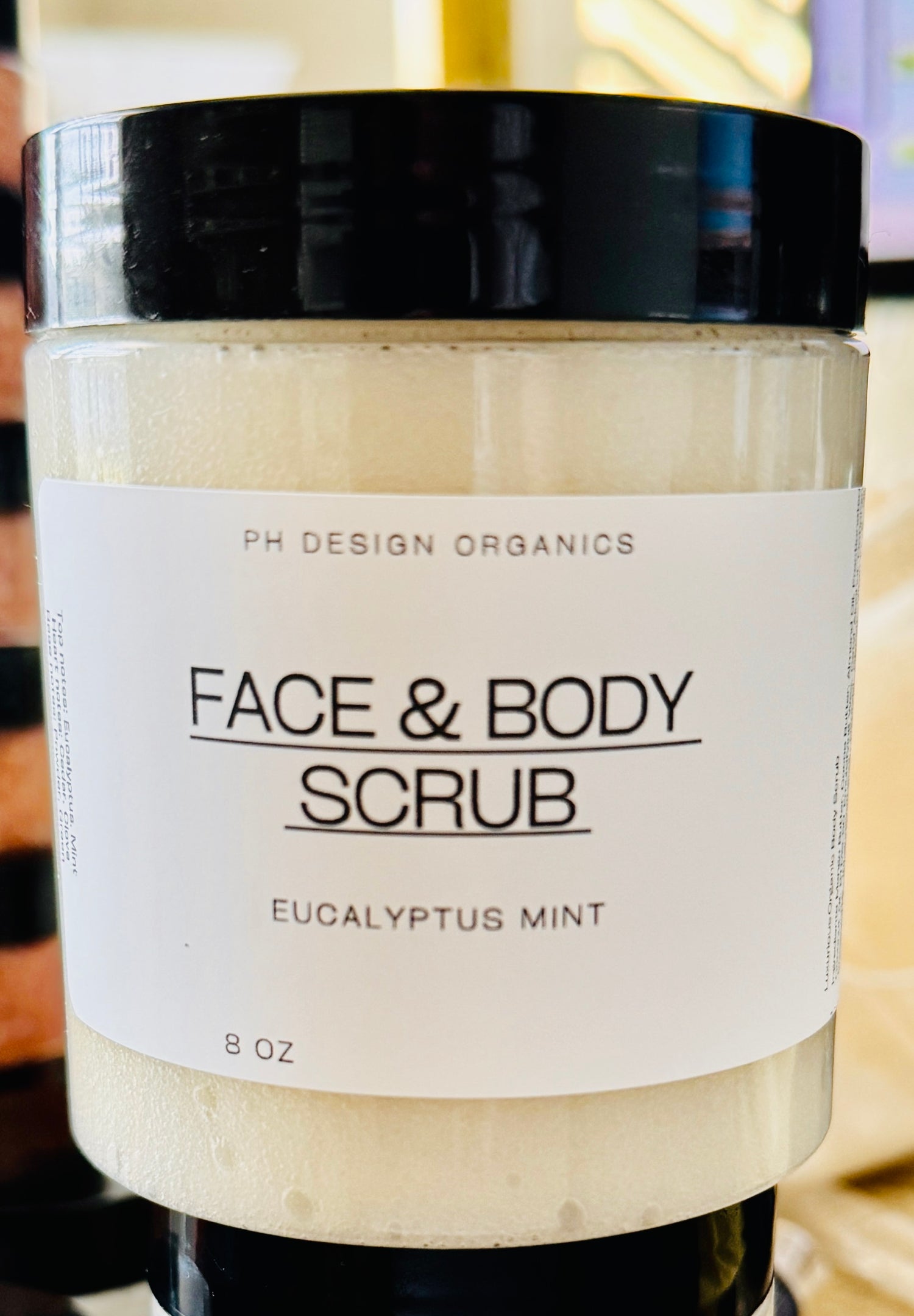 Emulsified Face and Body Sugar Scrub Eucalyptus &amp; Mint PH Design Organics