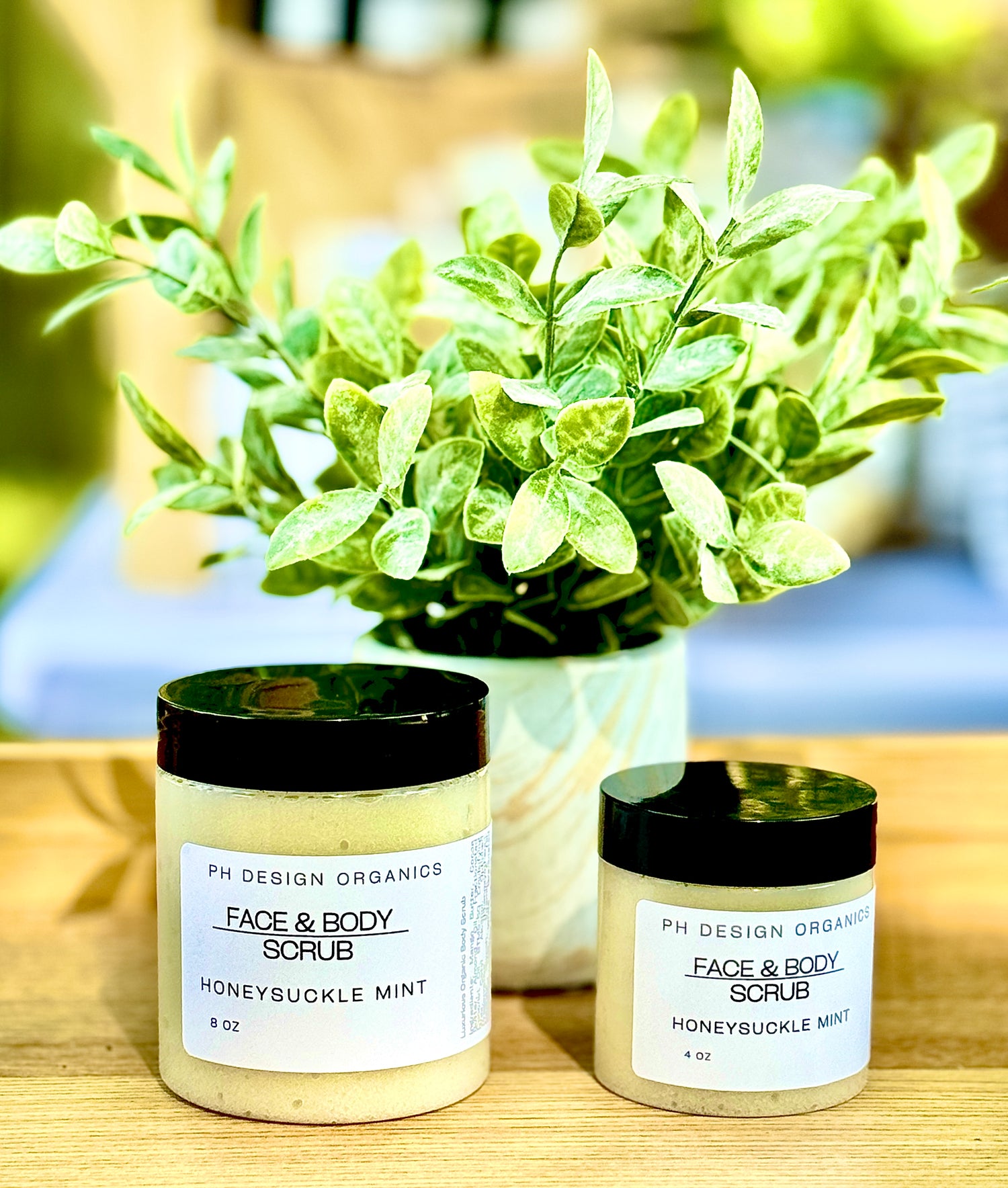 Emulsified Face and Body Sugar Scrub Eucalyptus &amp; Mint PH Design Organics