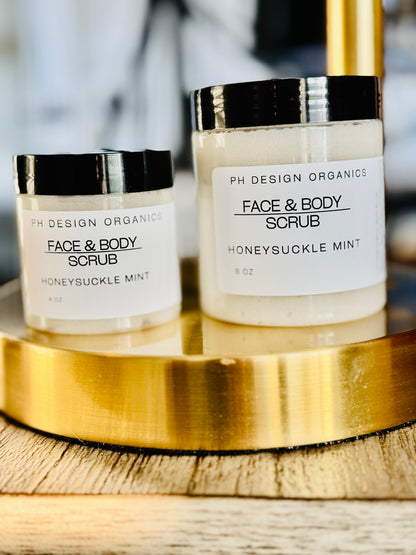 Emulsified Face and Body Sugar Scrub Eucalyptus &amp; Mint PH Design Organics